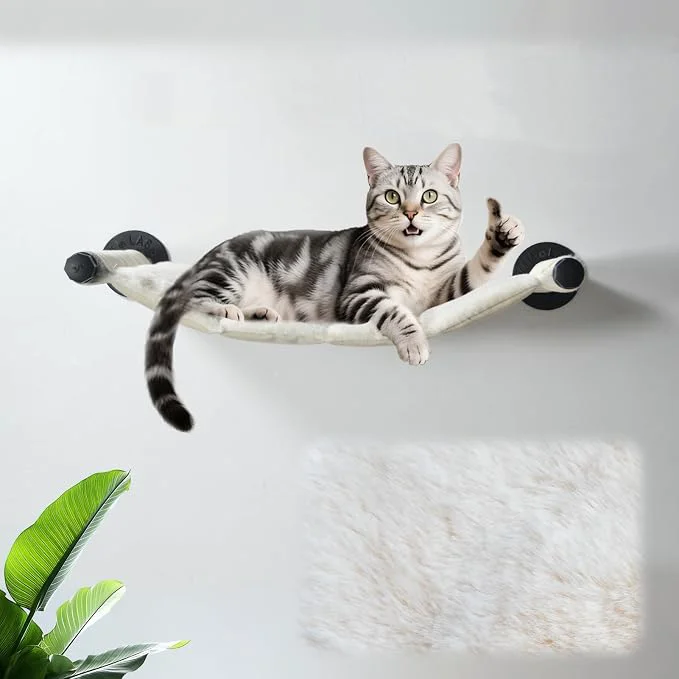 Functional Cat Hammock Wall Mounted 22.44 x 13.78 inch Wall Mounted Cat Shelves Metal Effective