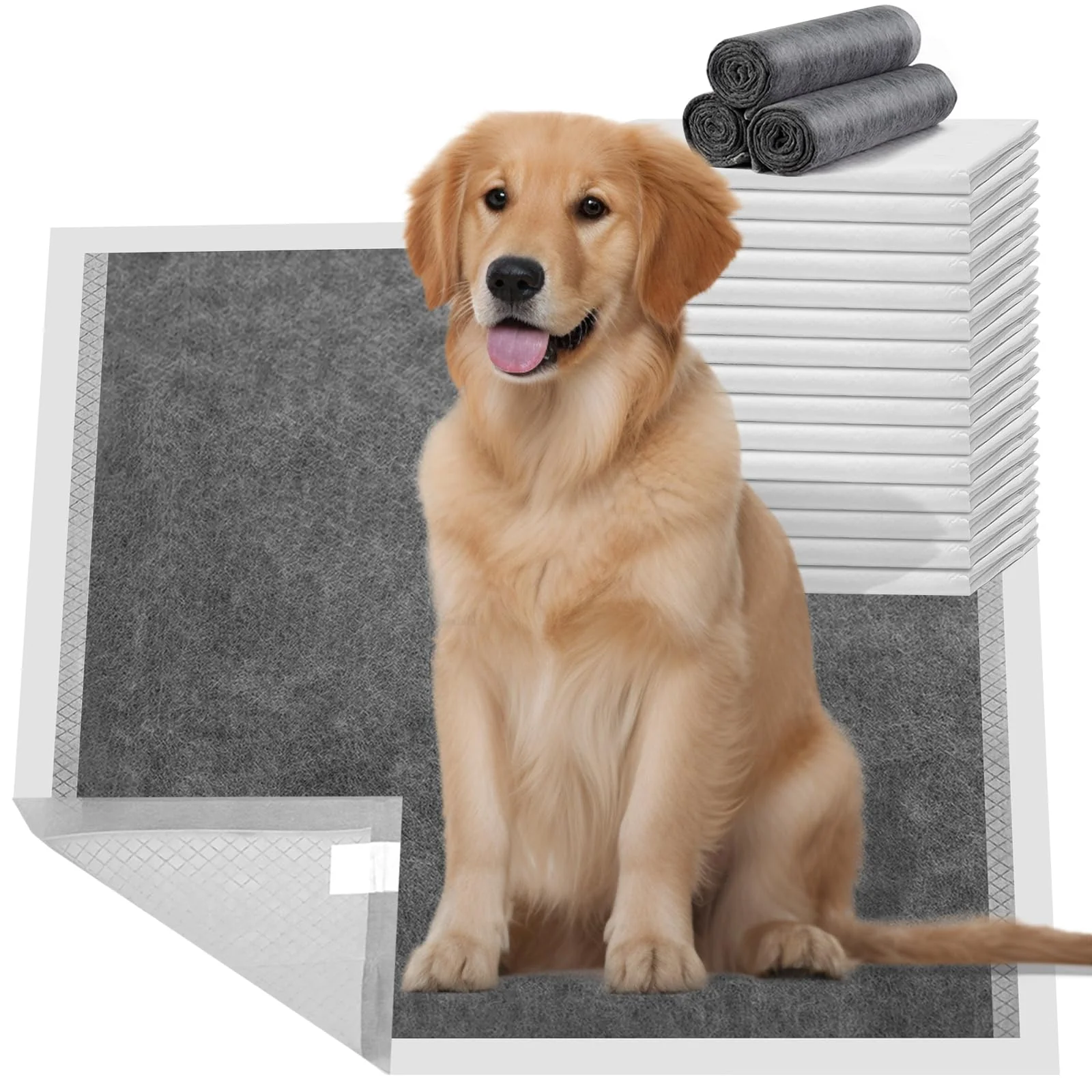 Durable HIDOGGYLD Extra Large Dog Pee Pads 28×34 — 18 Count with Activated Carbon Charcoal Effective