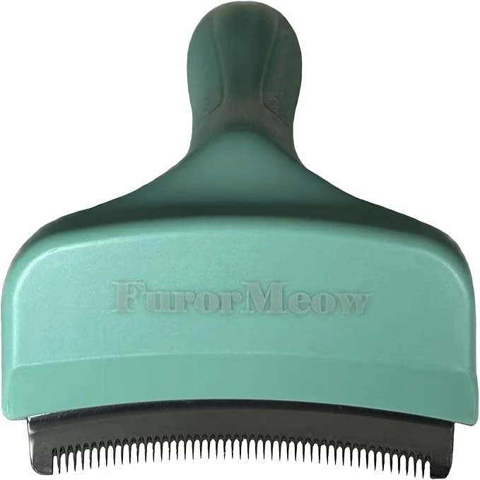Easy-to-Use Pet Deshedding Tool with Curve Blade Cat Grooming Brush Tight V-shaped Teeth Eco-Friendly