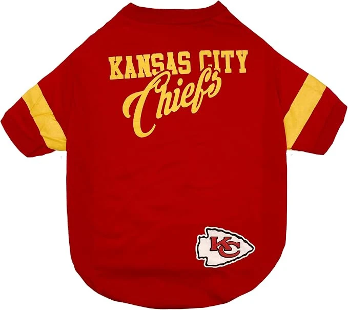 Outstanding NFL Kansas City Chiefs Dog Cat T-Shirt Small. Football PET TEE Expertly Made