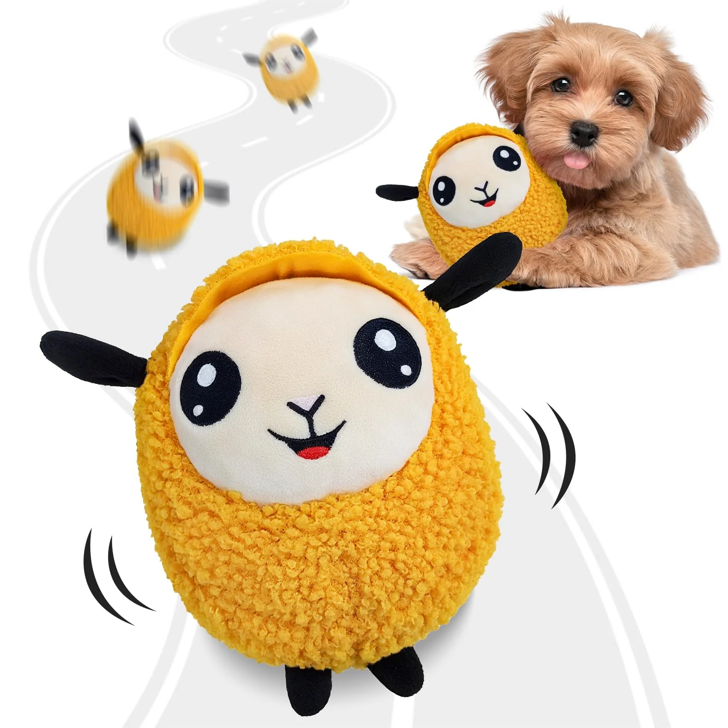 Clean Huimpet Interactive Moving Dog Toy – 2025 Upgraded Jumping Squeaky Ball USB Rechargeable – Orange Casual