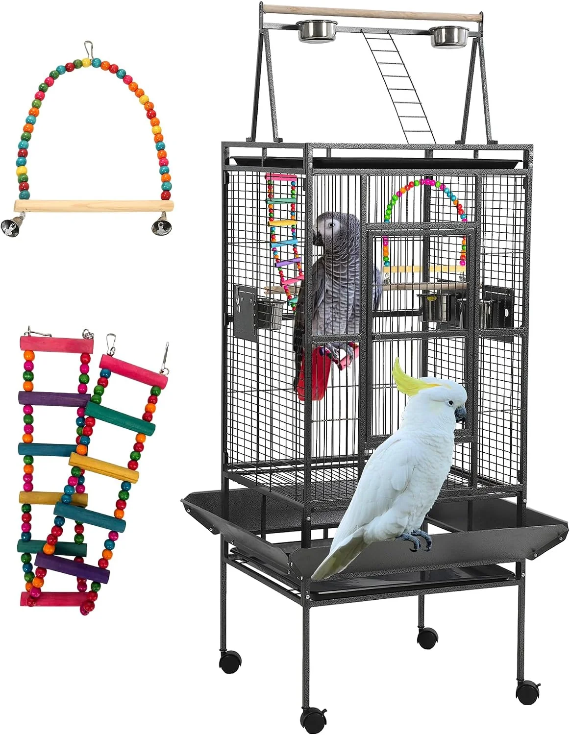 Pure 68 Inch Large Bird Cage with Playtop and Stand Excellent