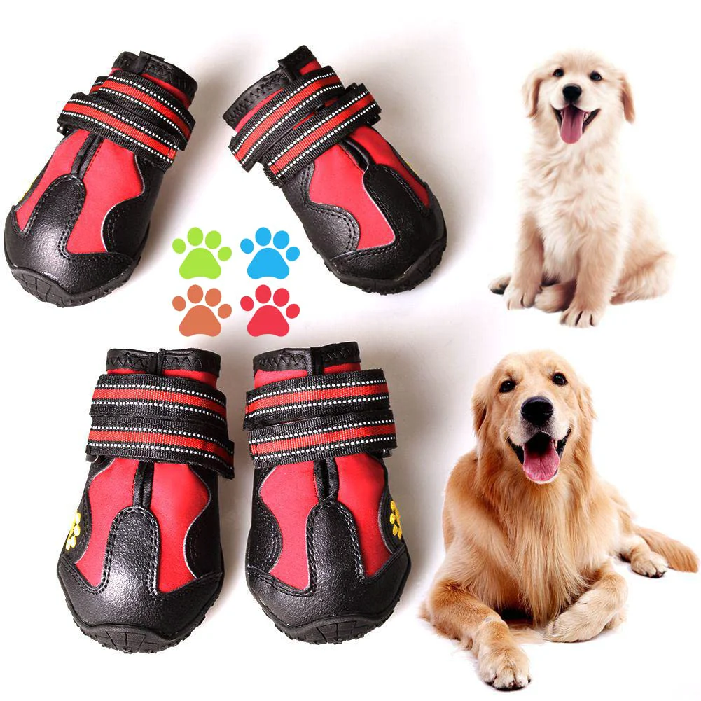 Artisan CovertSafe Dog Boots — Non-Slip Waterproof Outdoor Shoes for Medium to Large Dogs 4 Pcs Fine