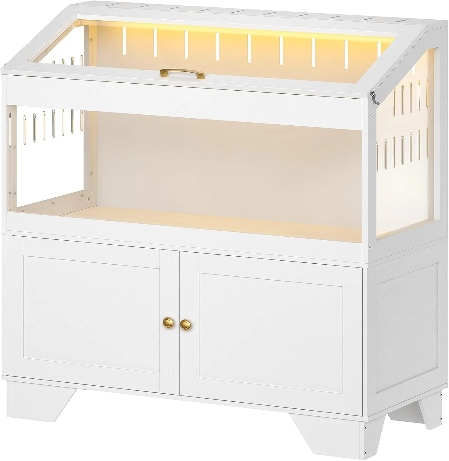 High-Grade HOOBRO Large Hamster Cage with Storage Cabinet White Carefully Designed