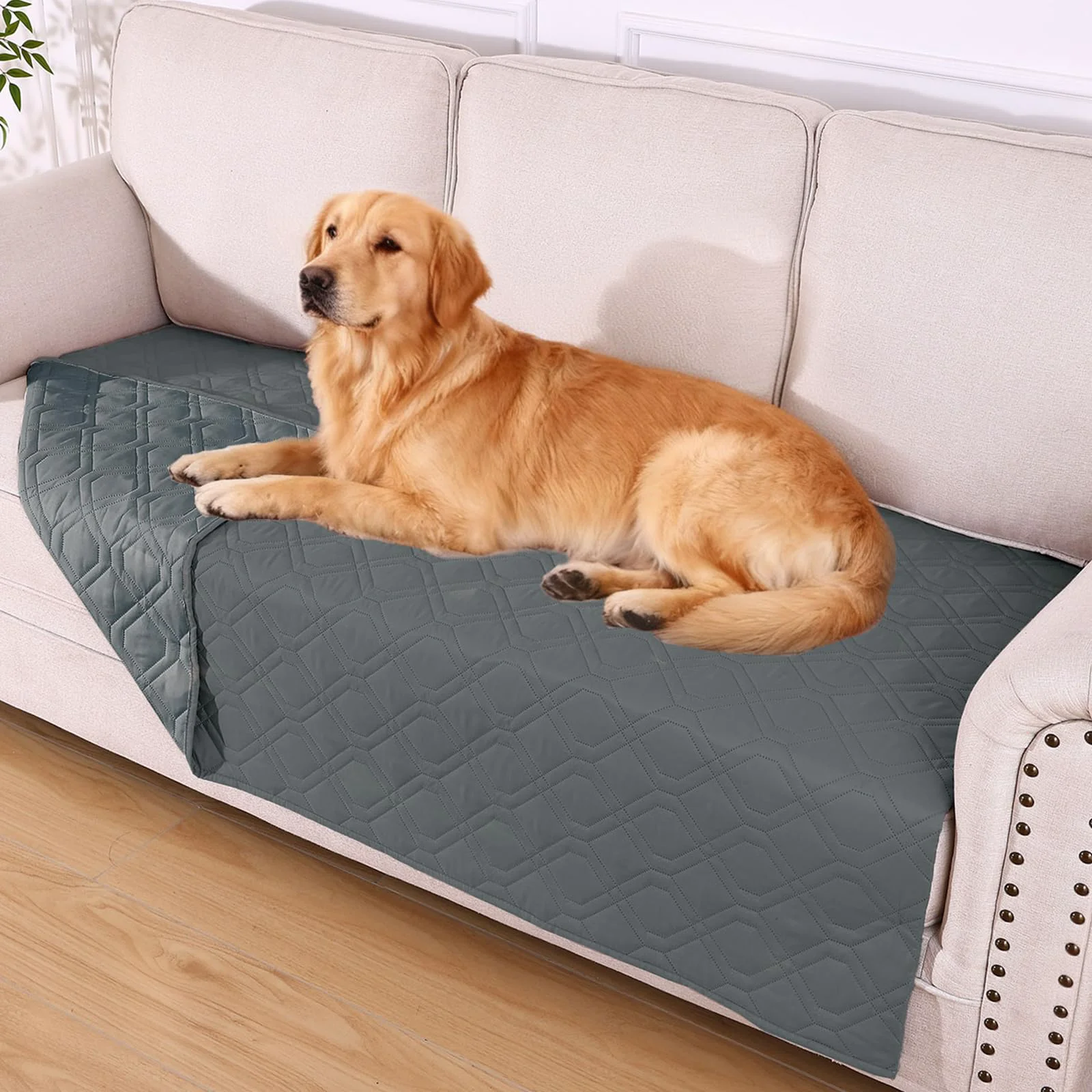 Refined hyha Waterproof Dog Bed Blanket – Dual Waterproof Reversible Couch Cover 40×70 in Dark Grey Advanced