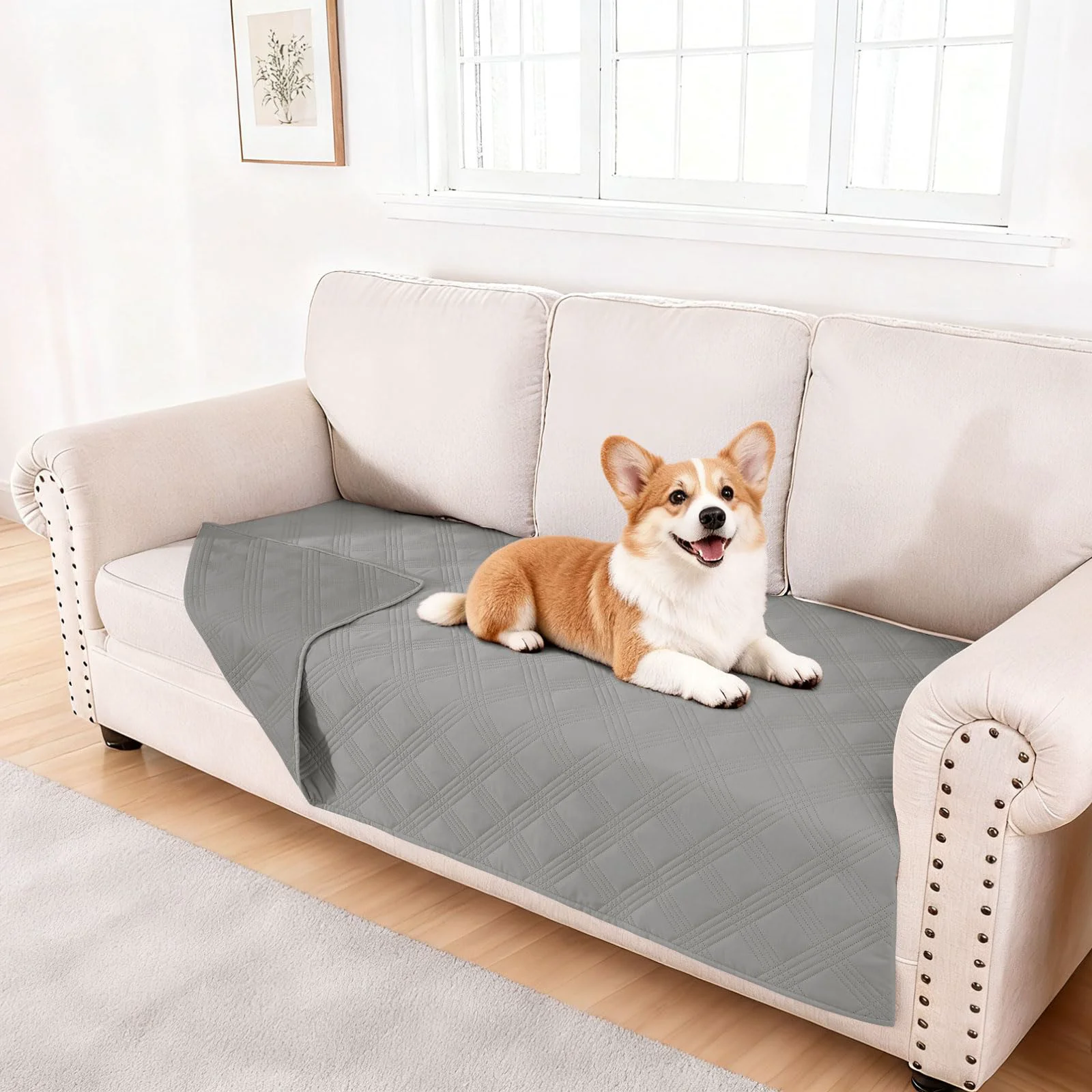 Exclusive hyha Waterproof Dog Blanket – Reversible Sofa Cover 40×80 Grey Grey High-End