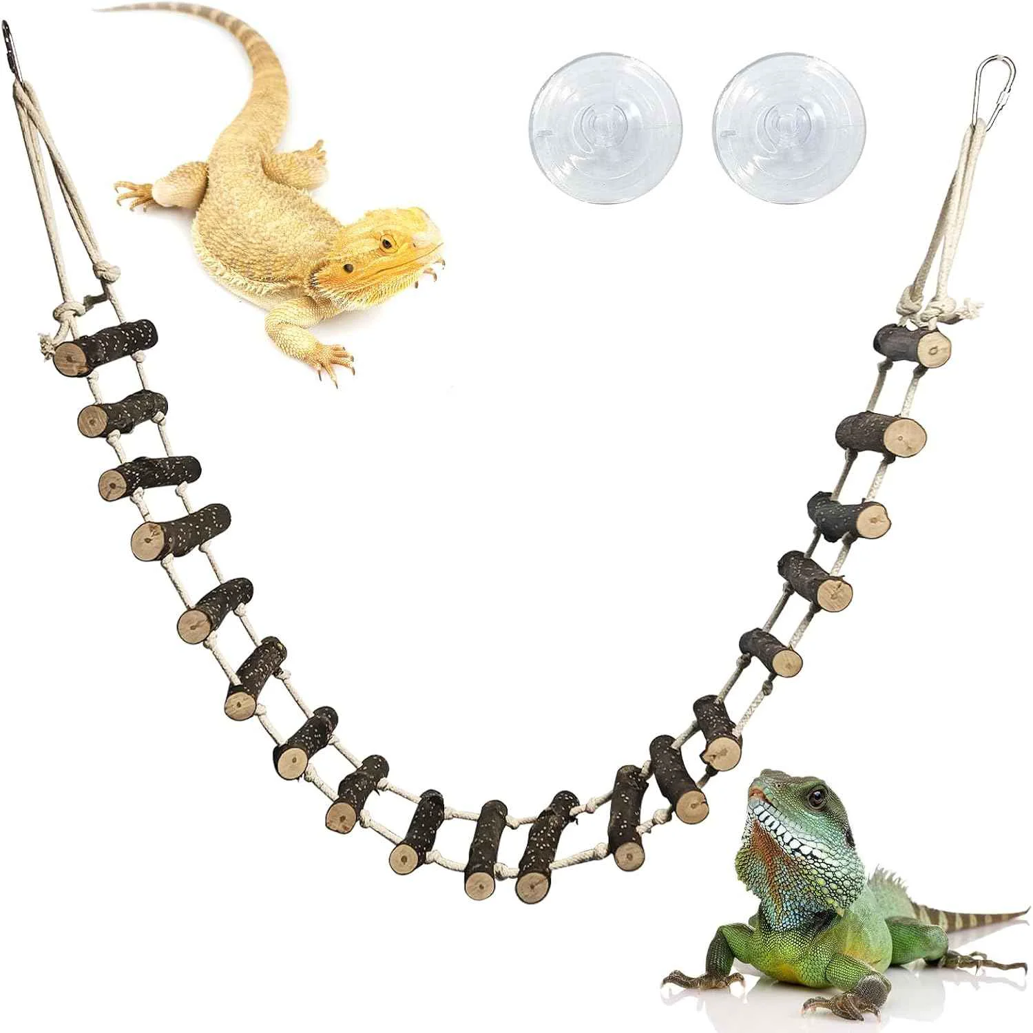 Traditional 39 in Wooden Reptile Climbing Bridge Enhanced