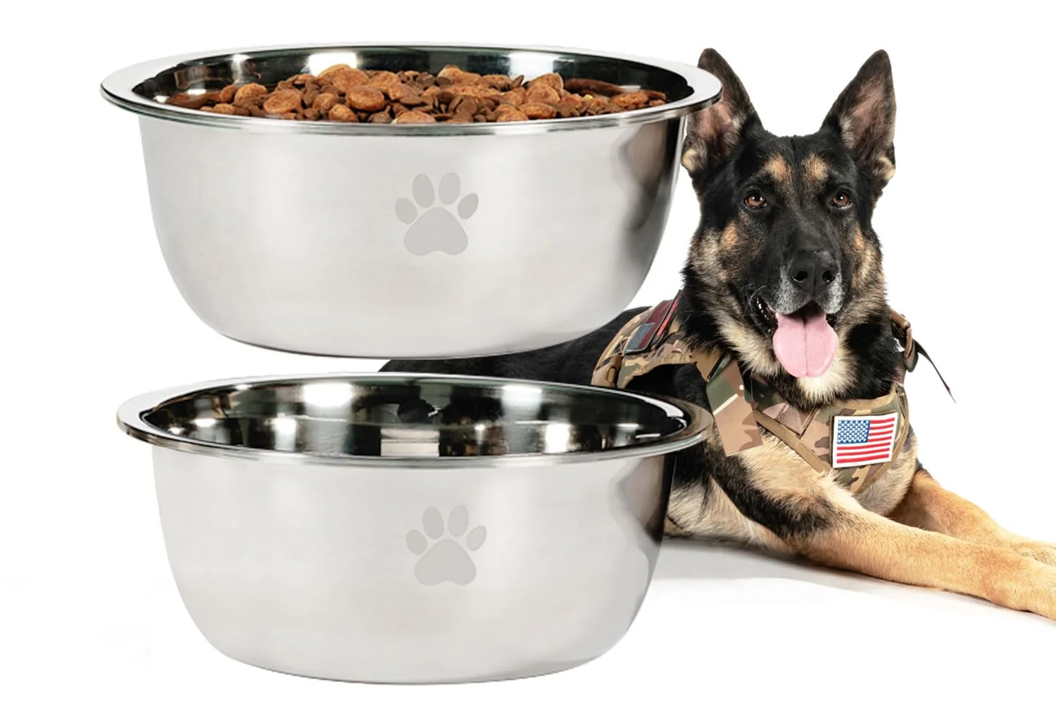Prestigious Podinor Large Dog Water Bowl 2 Pack – 0.75 Gallon Stainless Steel Bowls for Medium Large Dogs Contemporary