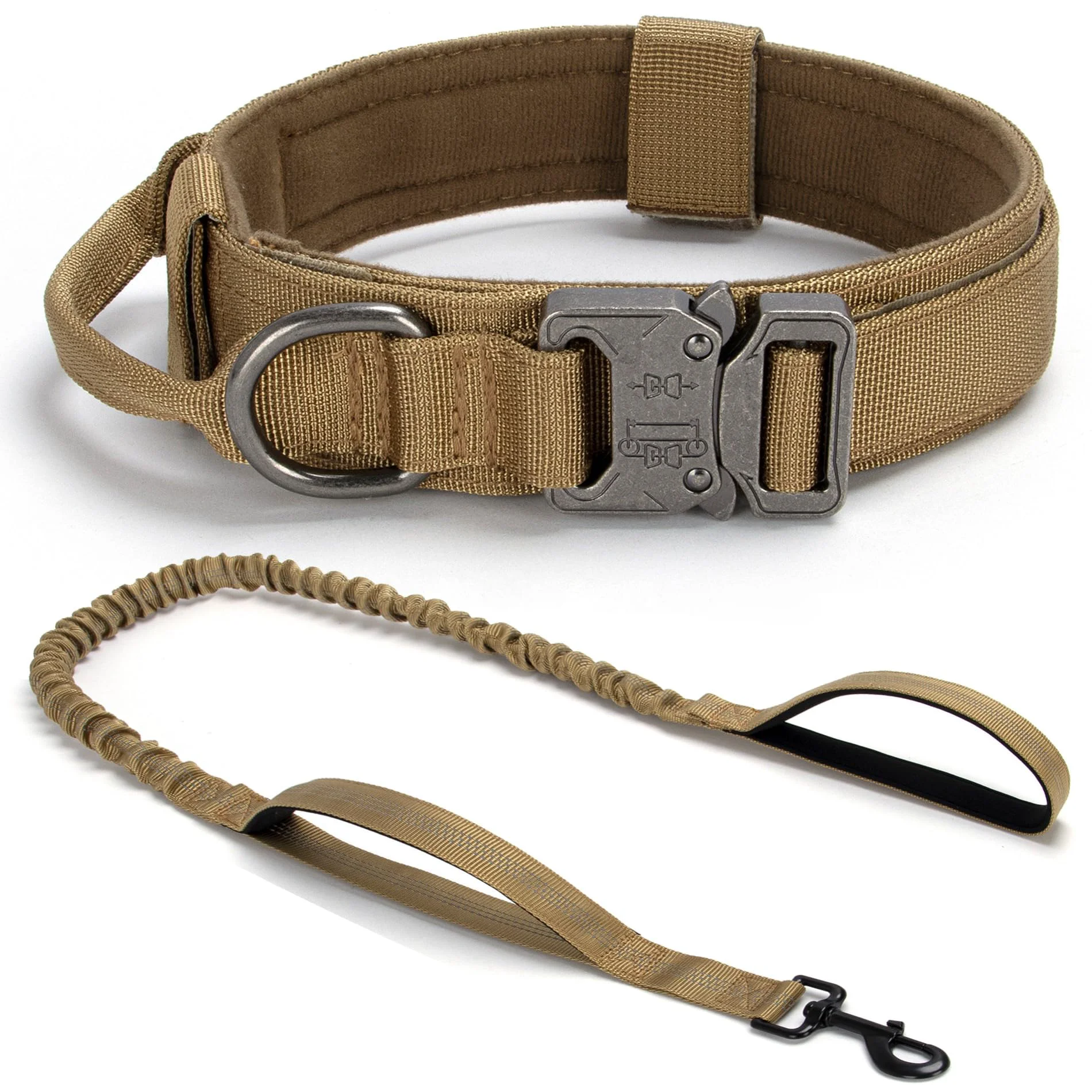Reliable CADONO Tactical Dog Collar Set – Adjustable Nylon Training Collar with Handle Quick-Release Buckle Small Brown Quality
