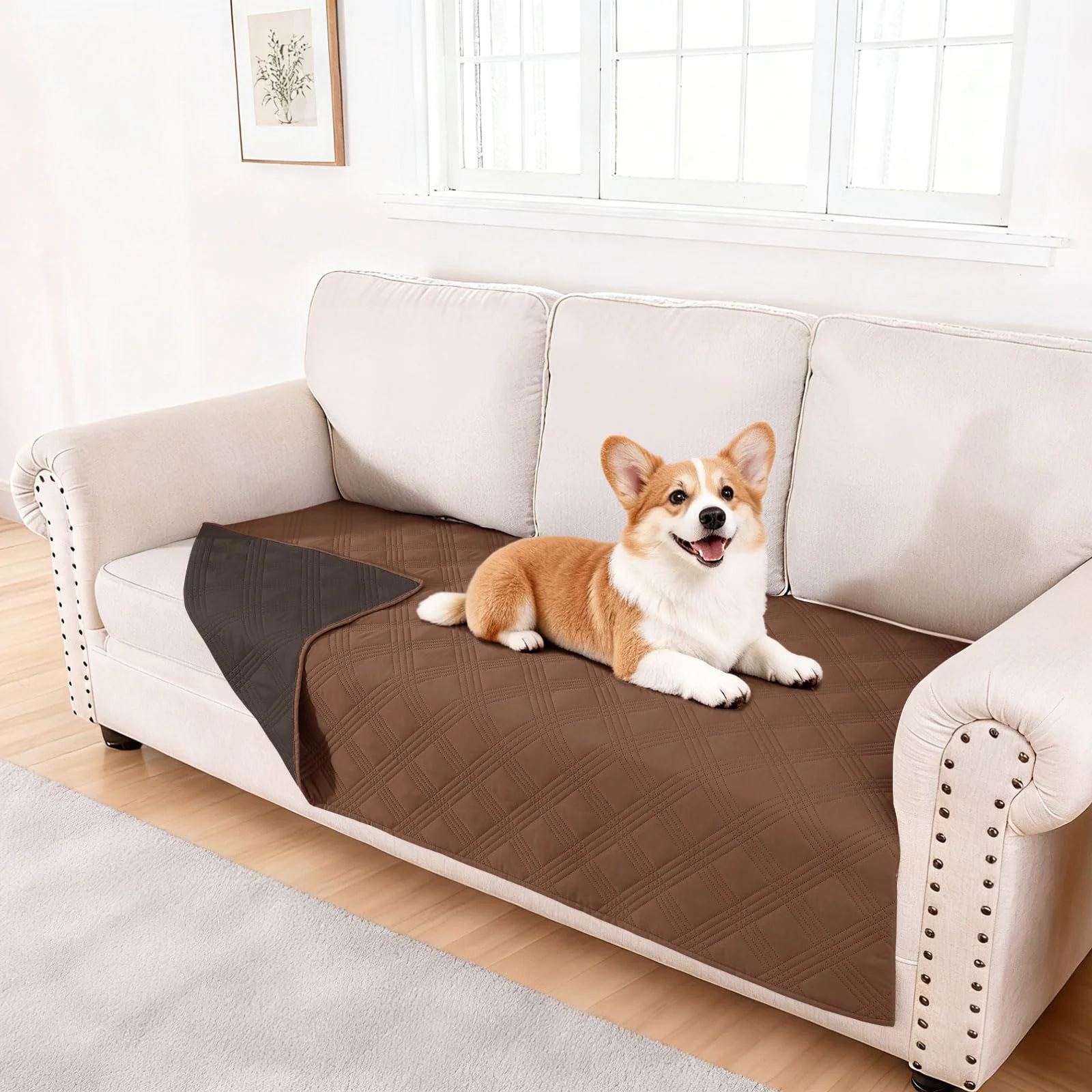 Unique hyha Waterproof Dog Blanket – Reversible 40×70 Sofa Cover for Pets Brown Chocolate Professional