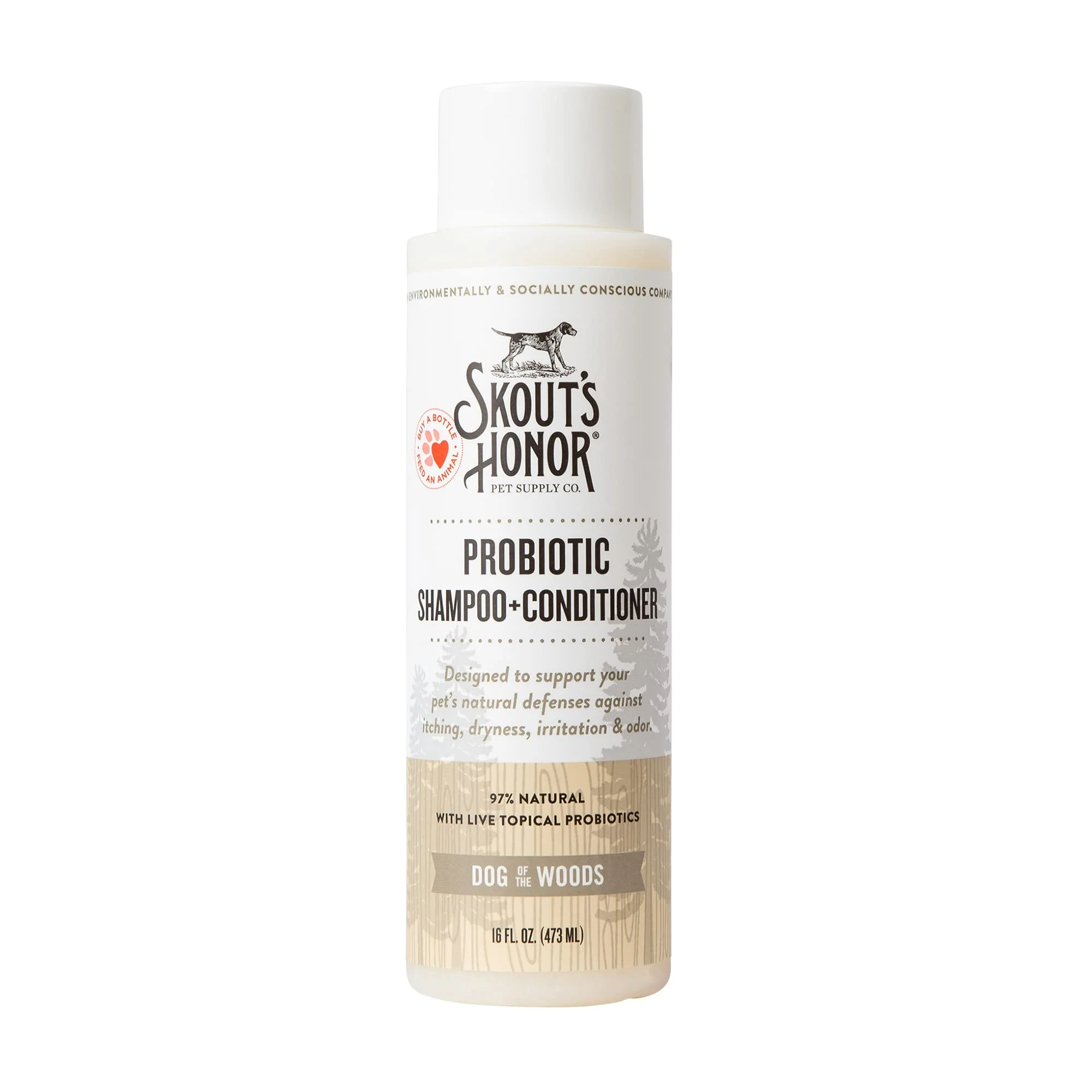 Genuine Skout’s Honor Probiotic Pet Shampoo Conditioner — Avocado Oil 97 Natural 16oz Cruelty- Trusted
