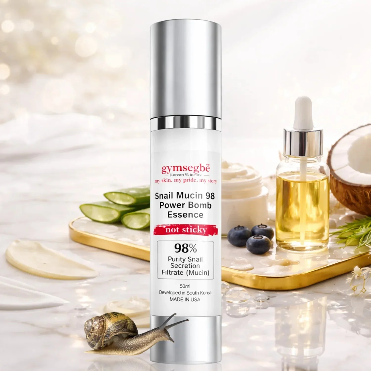 Eco-Friendly Essence Éclat à la Mucus d’Escargot 98Essence Énergisante à la Bave d’Escargot 98 High-Performance