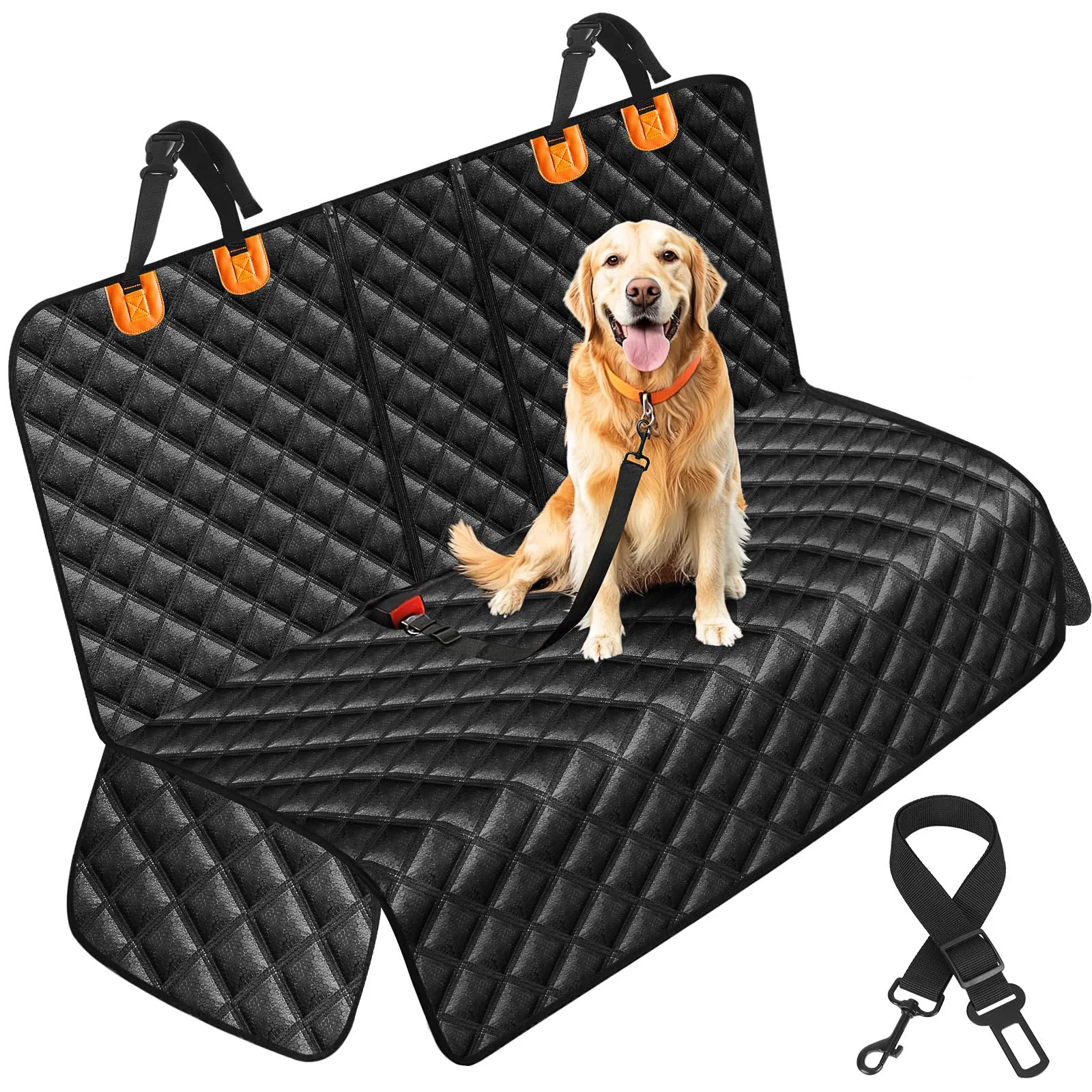 Functional LEHNI Dog Car Seat Cover for Back Seat — Waterproof Scratchproof Nonslip for Cars SU Green