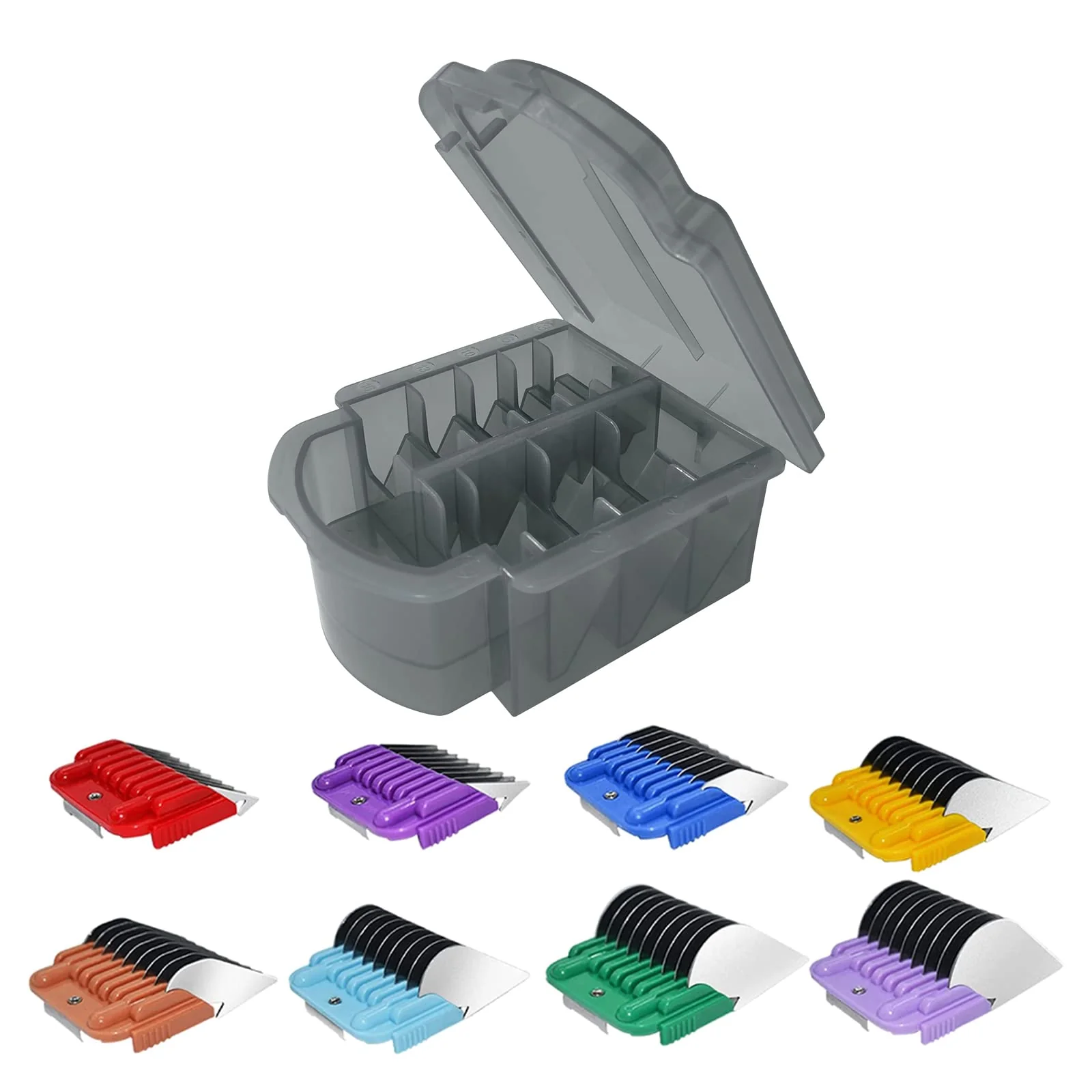 Premium DODAER Animal Stainless Steel Attachment Guide Comb Set — 8 Colors 1 8 to 1 3–25mm Compatible with Andis Oster Wahl Detachable Blades Refined