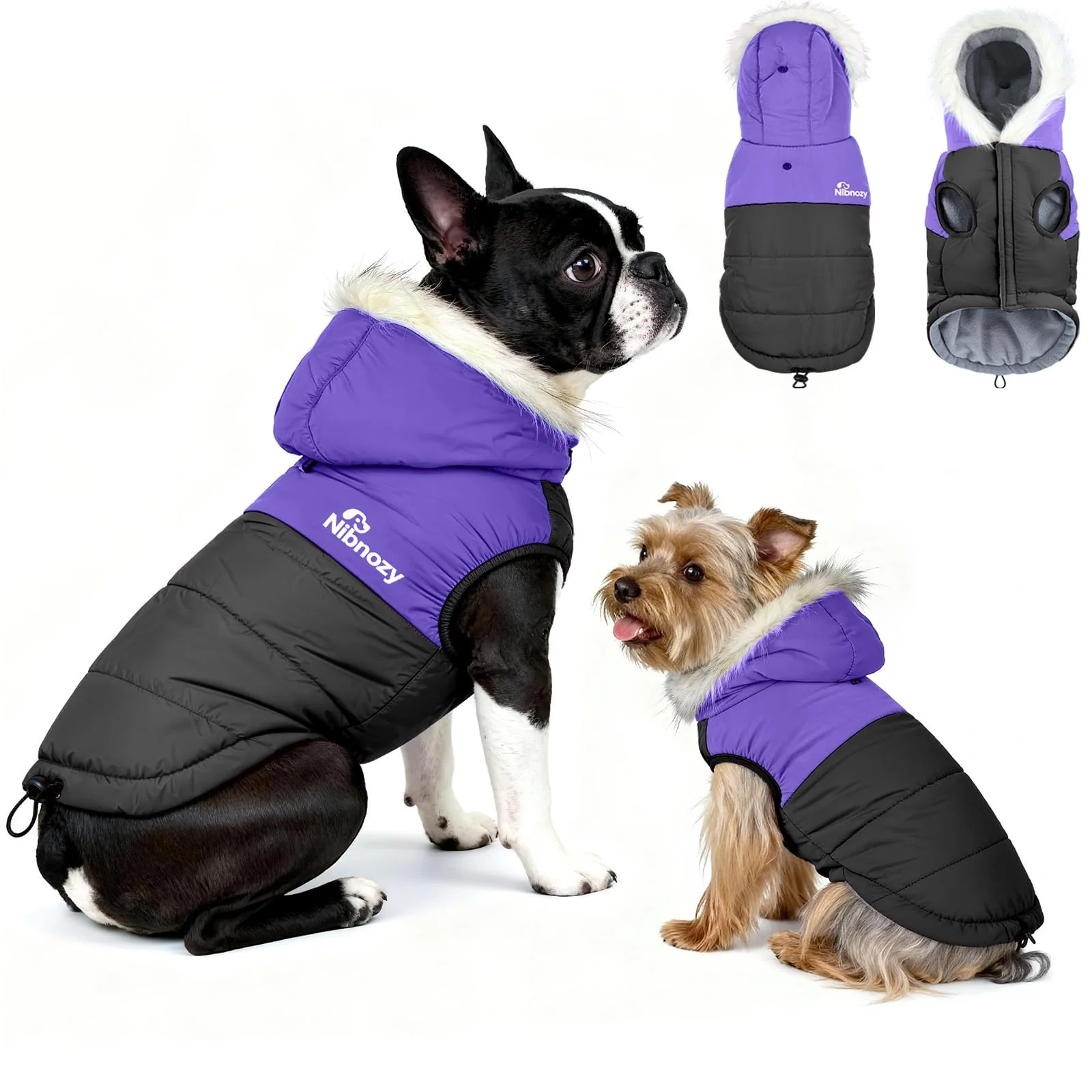 Durable Nibnozy Dog Winter Coat with Hood – Waterproof Fleece-Lined Jacket Exclusive