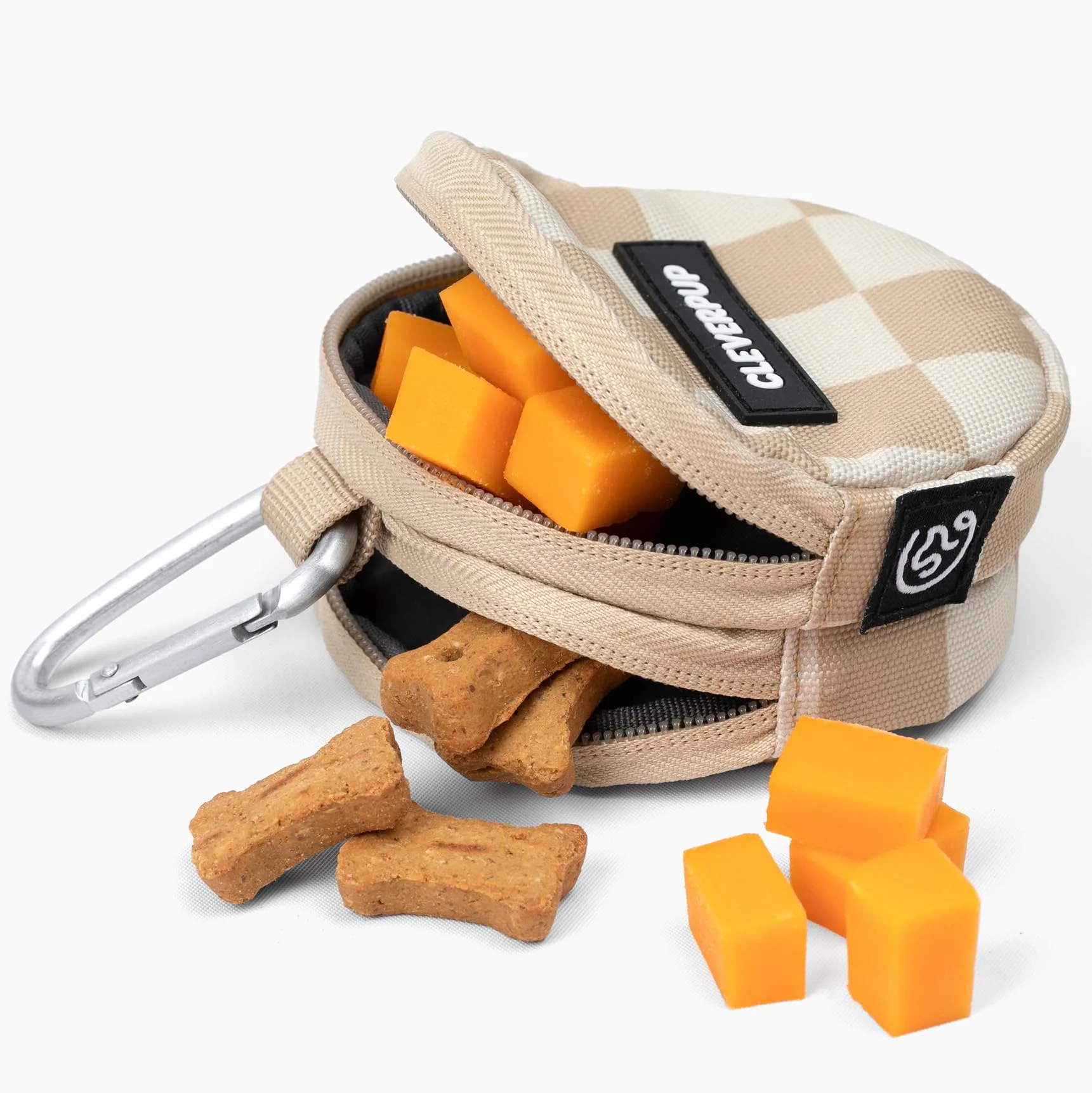 Authentic Cleverpup Snackpack Double Insulated Treat Pouch 1.5 Cups Dual Pockets Leash Clip Quality