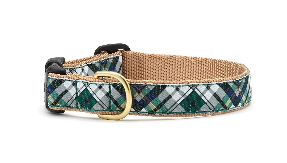 Responsible Up Country Gordon Plaid Pattern Dog Collar — Large 15–21 in 1 in Wide Excellent