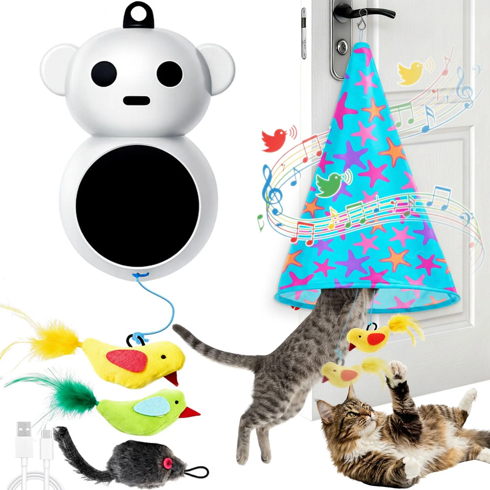 High-Performance Catpick Joy 2-in-1 Interactive Indoor Cat Toy — Hide Seek Chirping Bird Touch Activation Verified