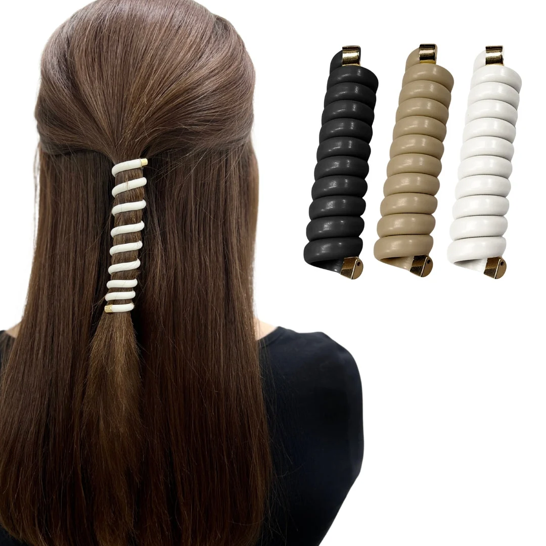 Easy-to-Use Élastiques à cheveux en spirale – 3 pièces Innovative