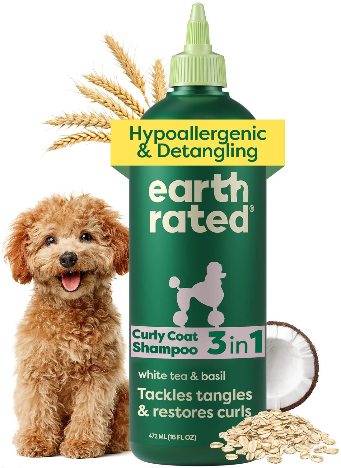 Lightweight Earth Rated Hypoallergenic 3-in-1 Detangle Dog Shampoo Conditioner — 16 oz Casual