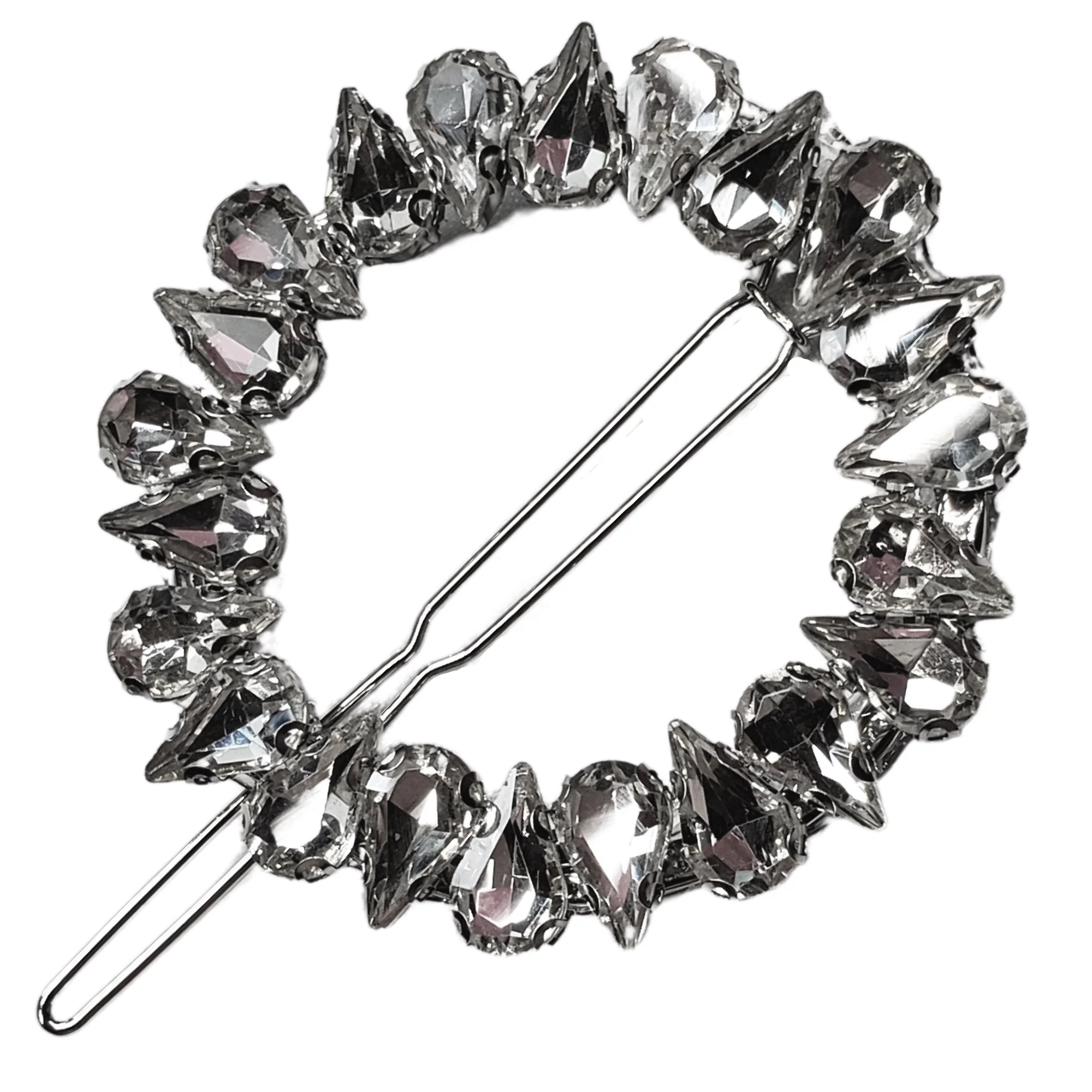 Selected Pince à cheveux en métal et cristal Sky Wheel argent Dependable