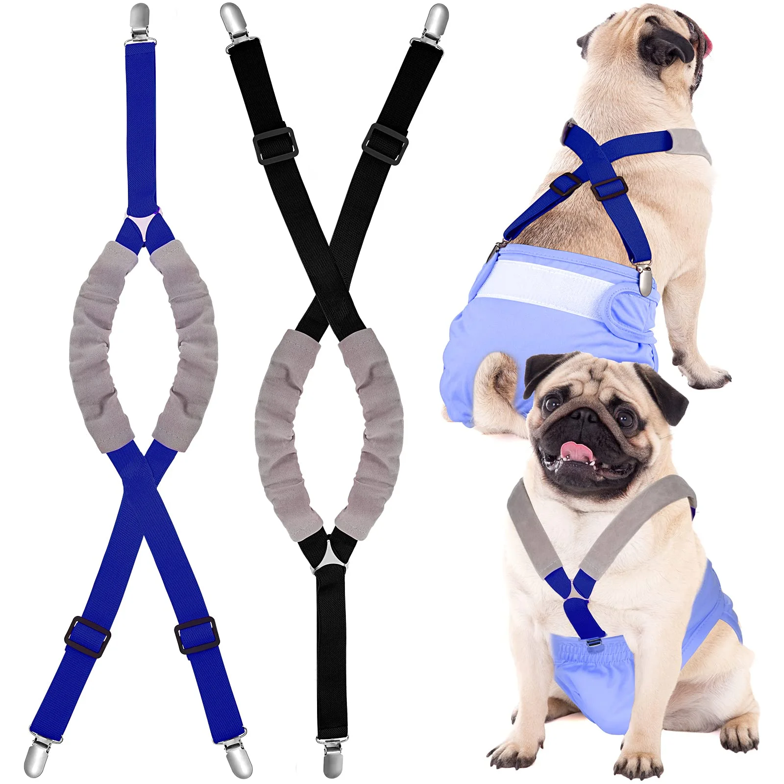 Expertly Made Saintrygo 2 Pcs Dog Suspenders for Diapers – Adjustable Secure Diaper Keeper for Small to Large Dogs Unique