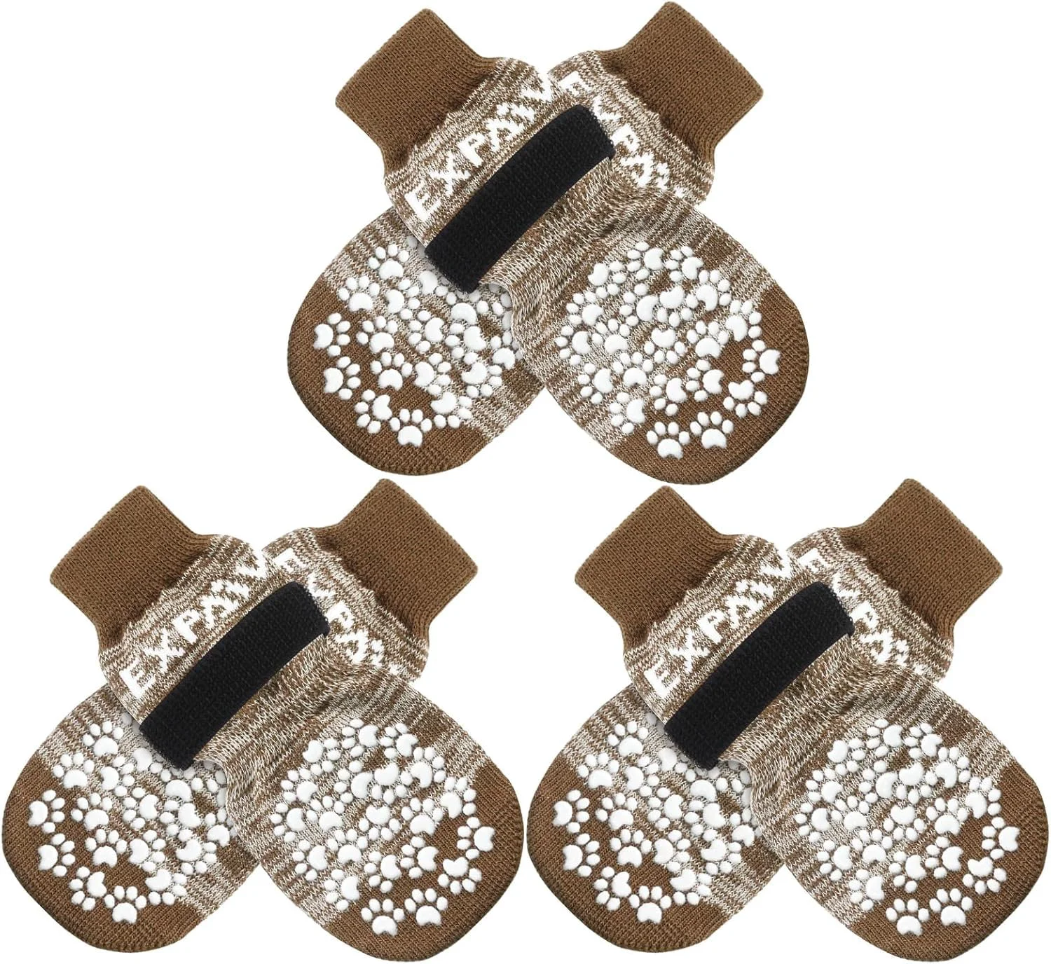 High-Performance EXPAWLORER 6PCS Anti-Slip Dog Socks – Paw Protection Traction and Comfort Natural