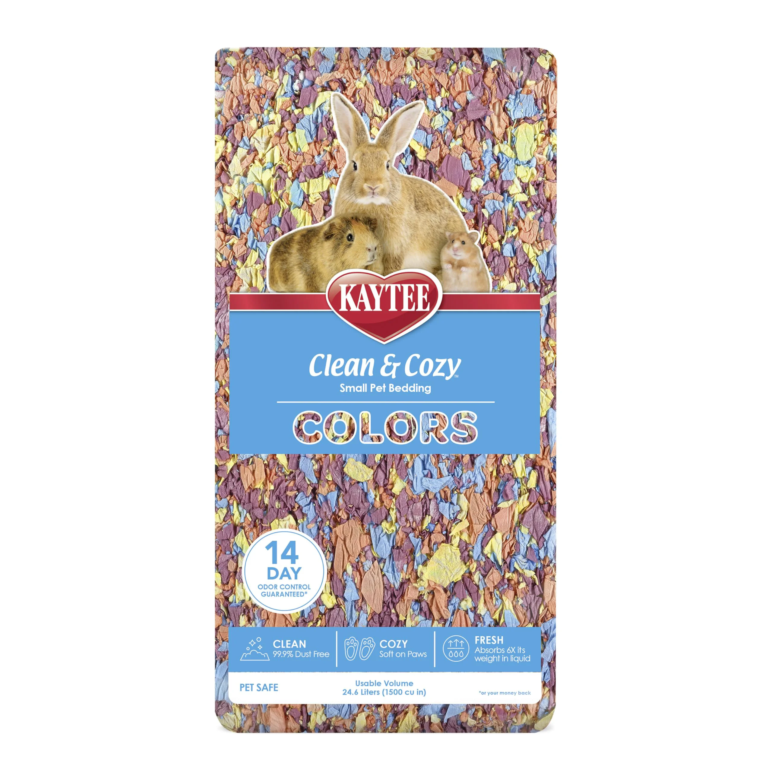 Artisan Kaytee Clean Cozy Colors Bedding – Odor Control for Small Animals Kaleidoscope 24.6 L Innovative