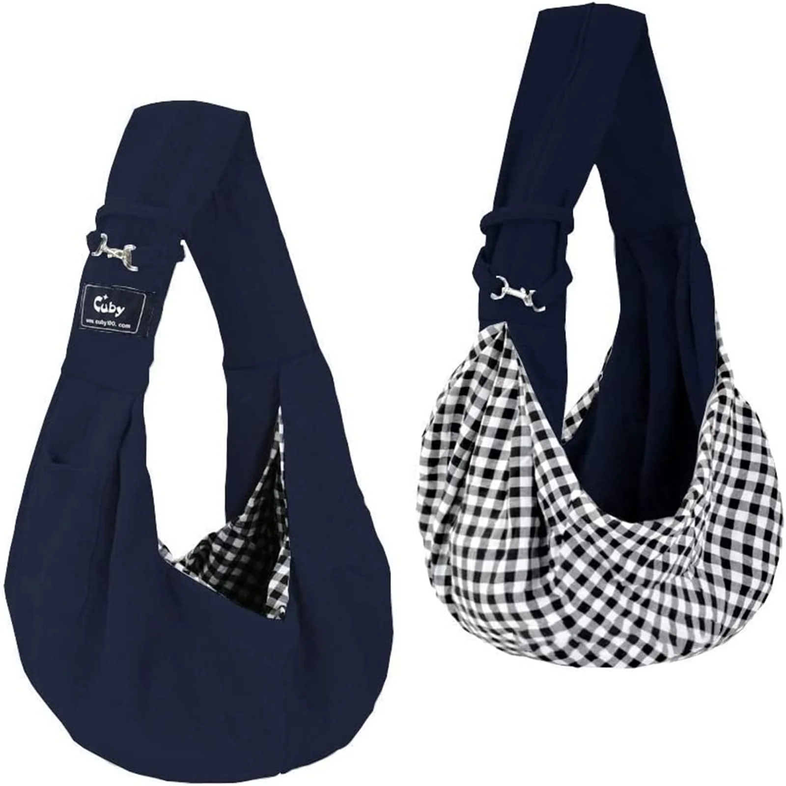 High-Performance CUBY Dog Cat Sling Carrier – Reversible Hands- Papoose Classic Blue Comfortable