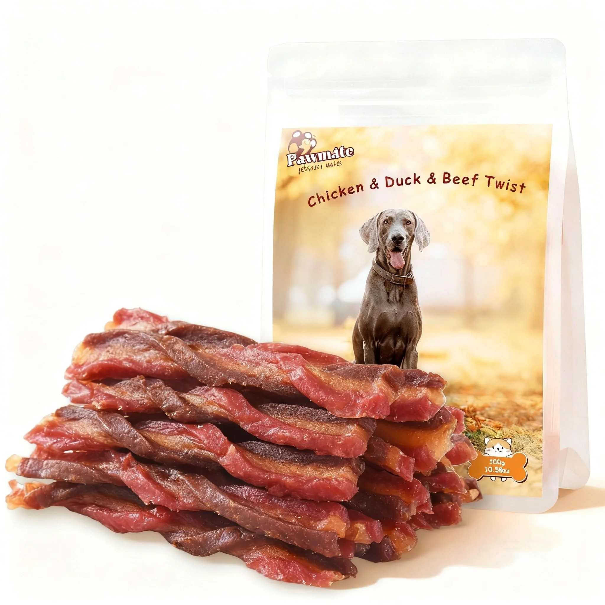 Artisan Pawmate Triple Flavored Dog Treats – Chicken Duck Beef Twists Versatile