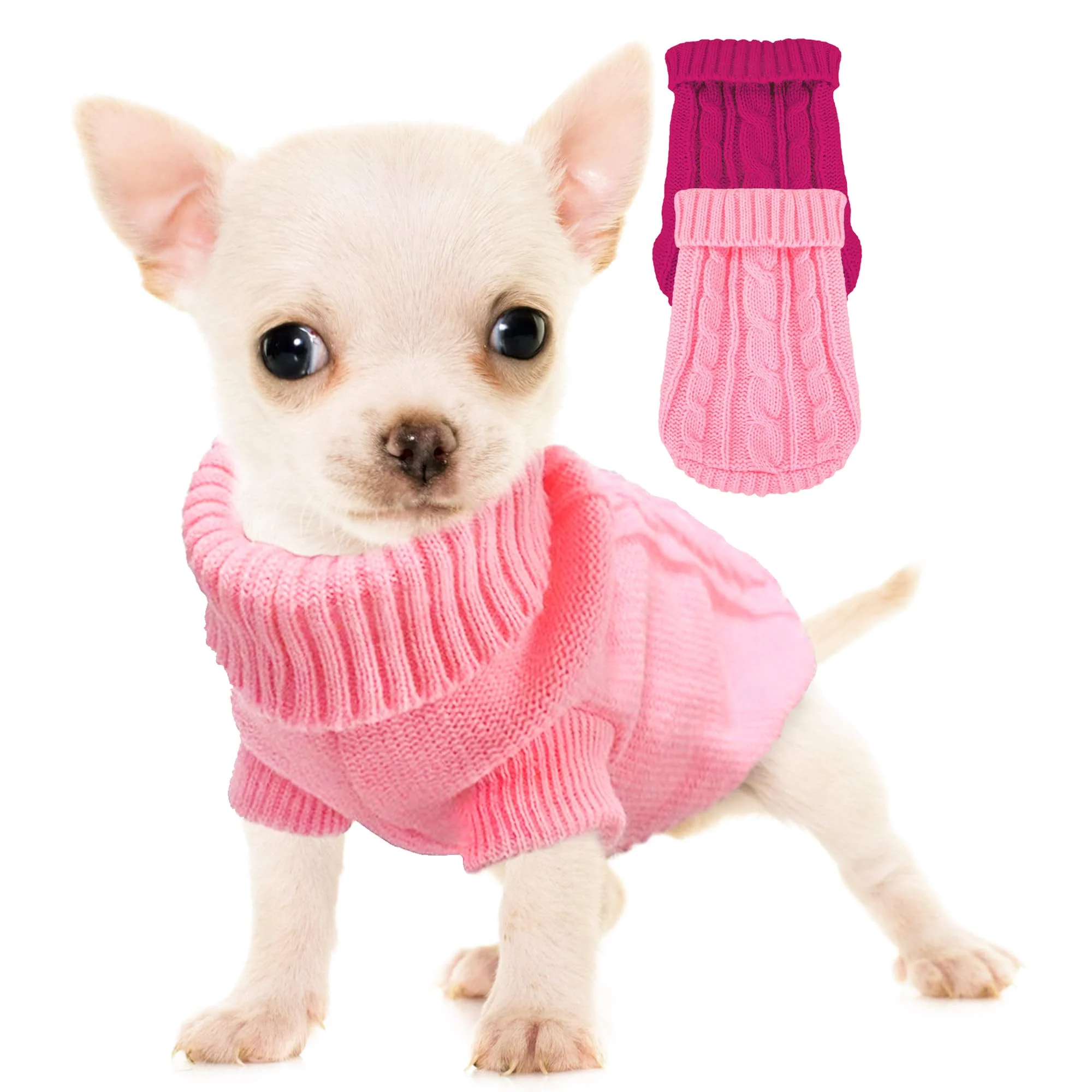 Elegant Kallfir’s cutie XXS Dog Sweater — 2-Pack Turtleneck Knit for Teacup Small Dogs Consistent