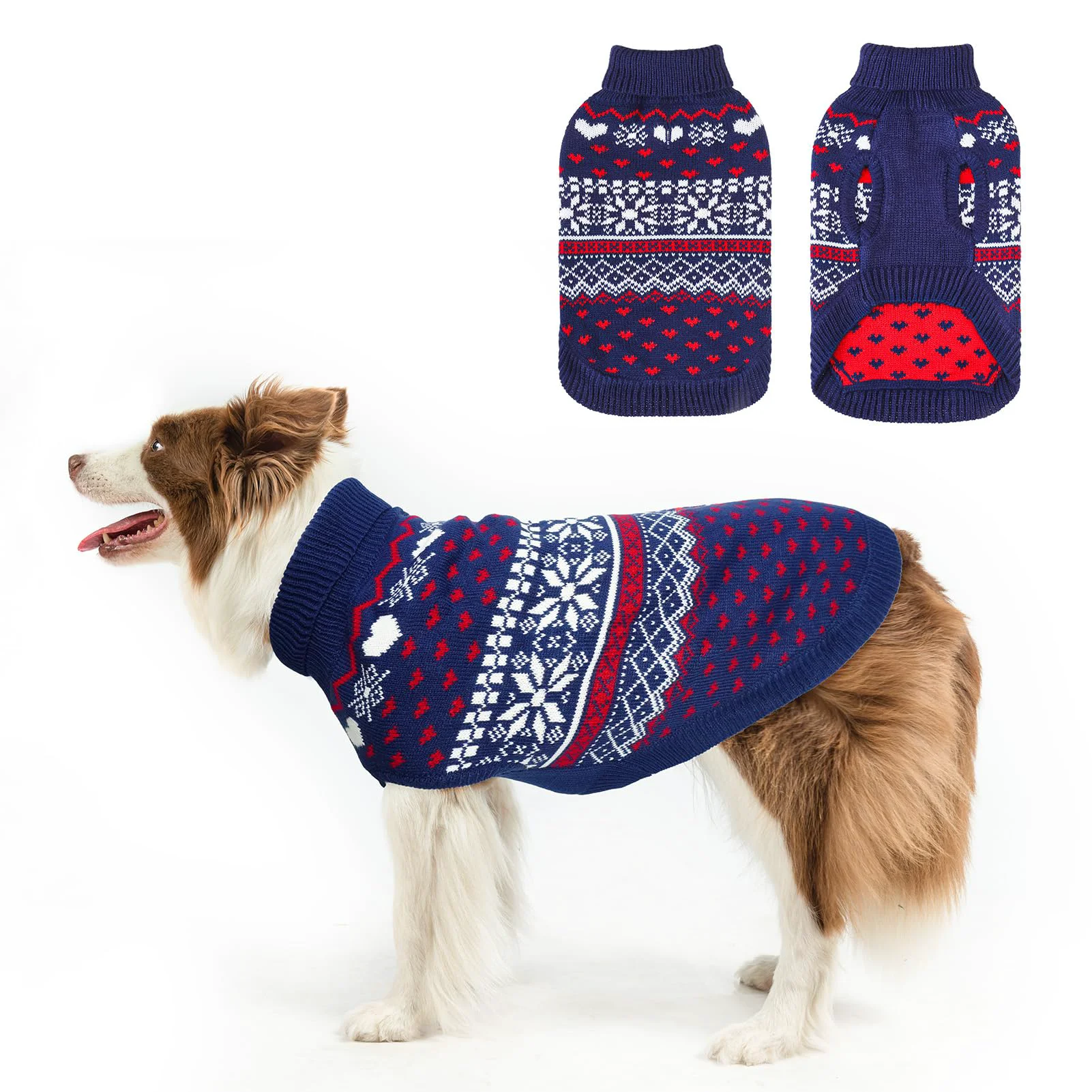 Proven SCENE Dog Sweaters for All Sizes Warm Knit Turtleneck Coat with Leash Hole Powerful