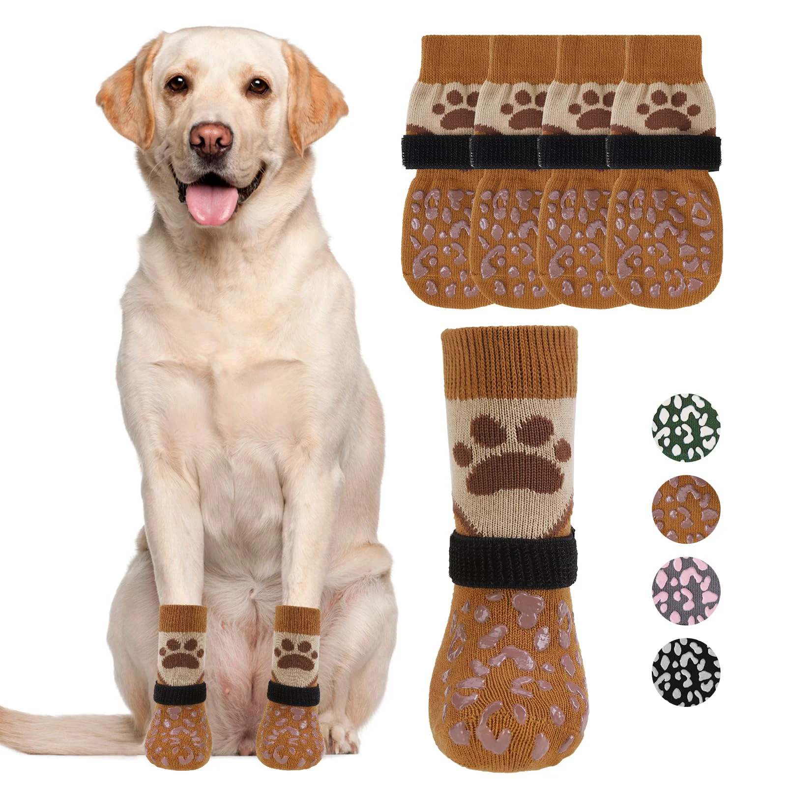 Healthy KOOLTAIL Dog Socks – Anti-Slip Paw Protectors for All Sizes on Hot Cold Pavement Hardwood Floors User-Friendly