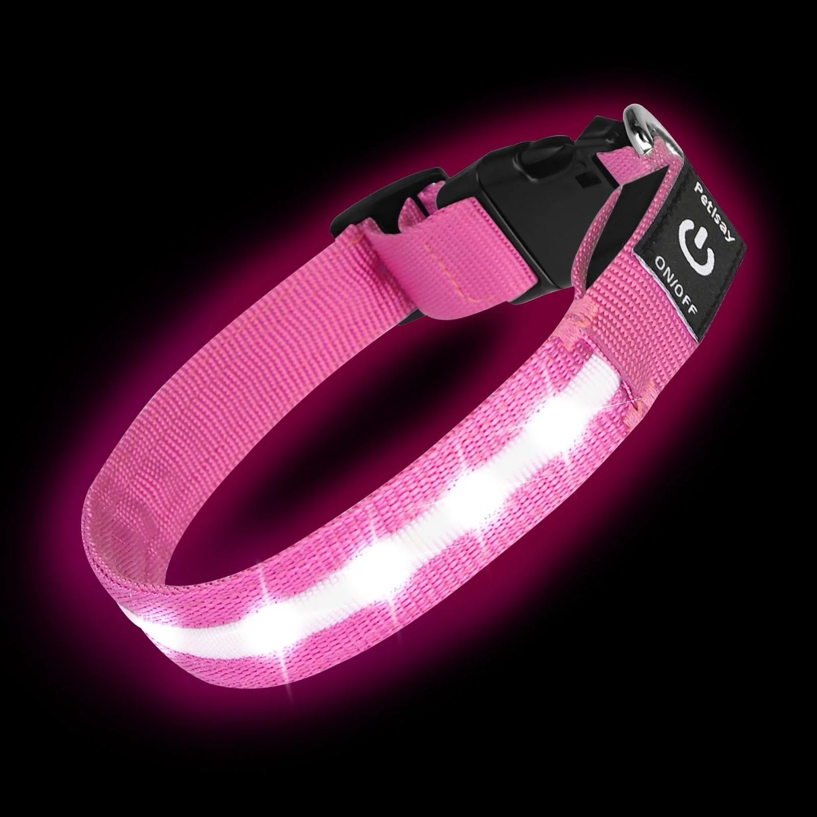 Elite PetIsay Super Bright LED Dog Collar – Waterproof Adjustable USB-C Rechargeable Comfortable