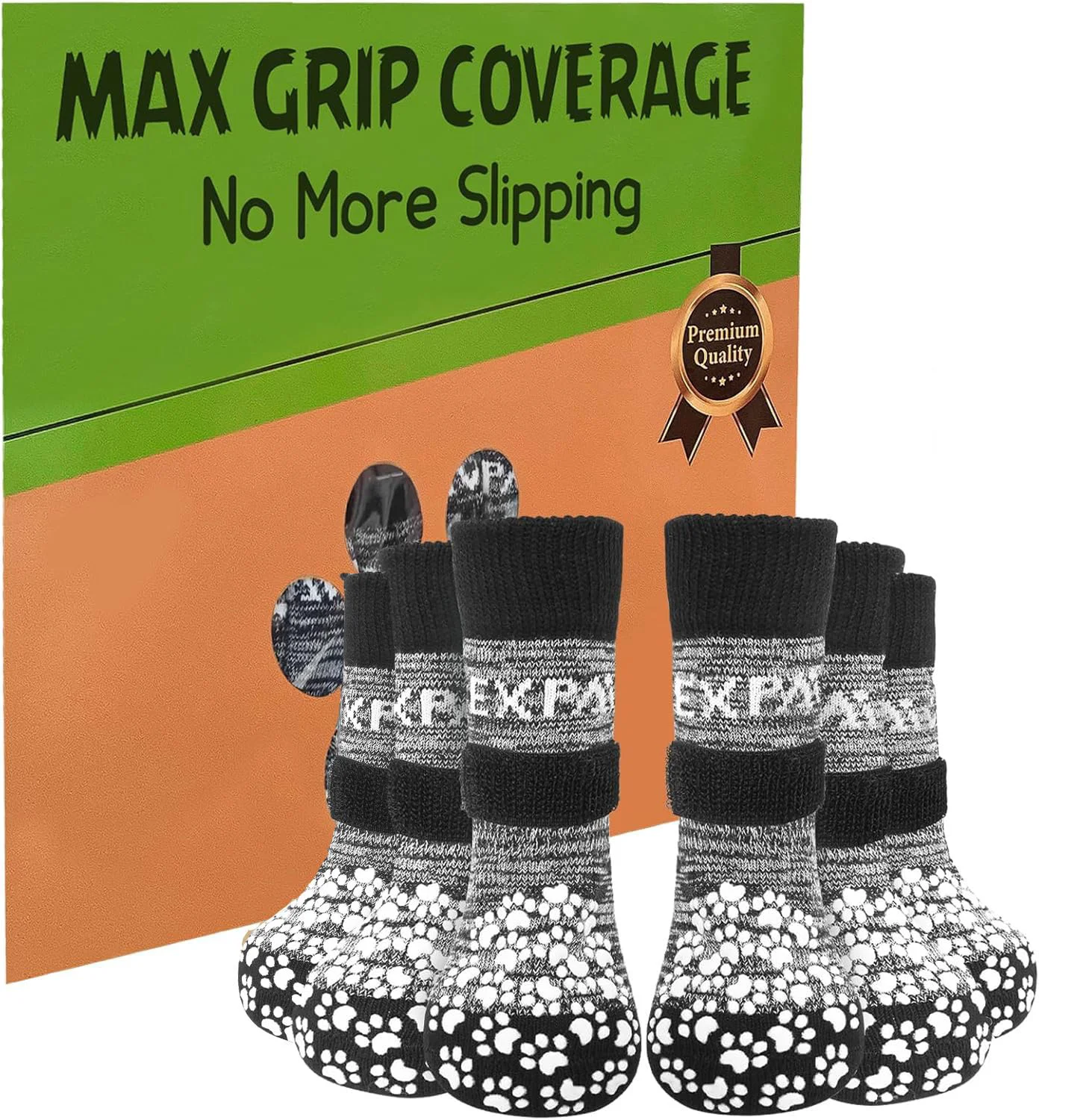 Prestigious EXPAWLORER 6PCS Anti-Slip Dog Socks – Paw Protection Traction on Hardwood Floors Licking Prevention Easy-to-Use