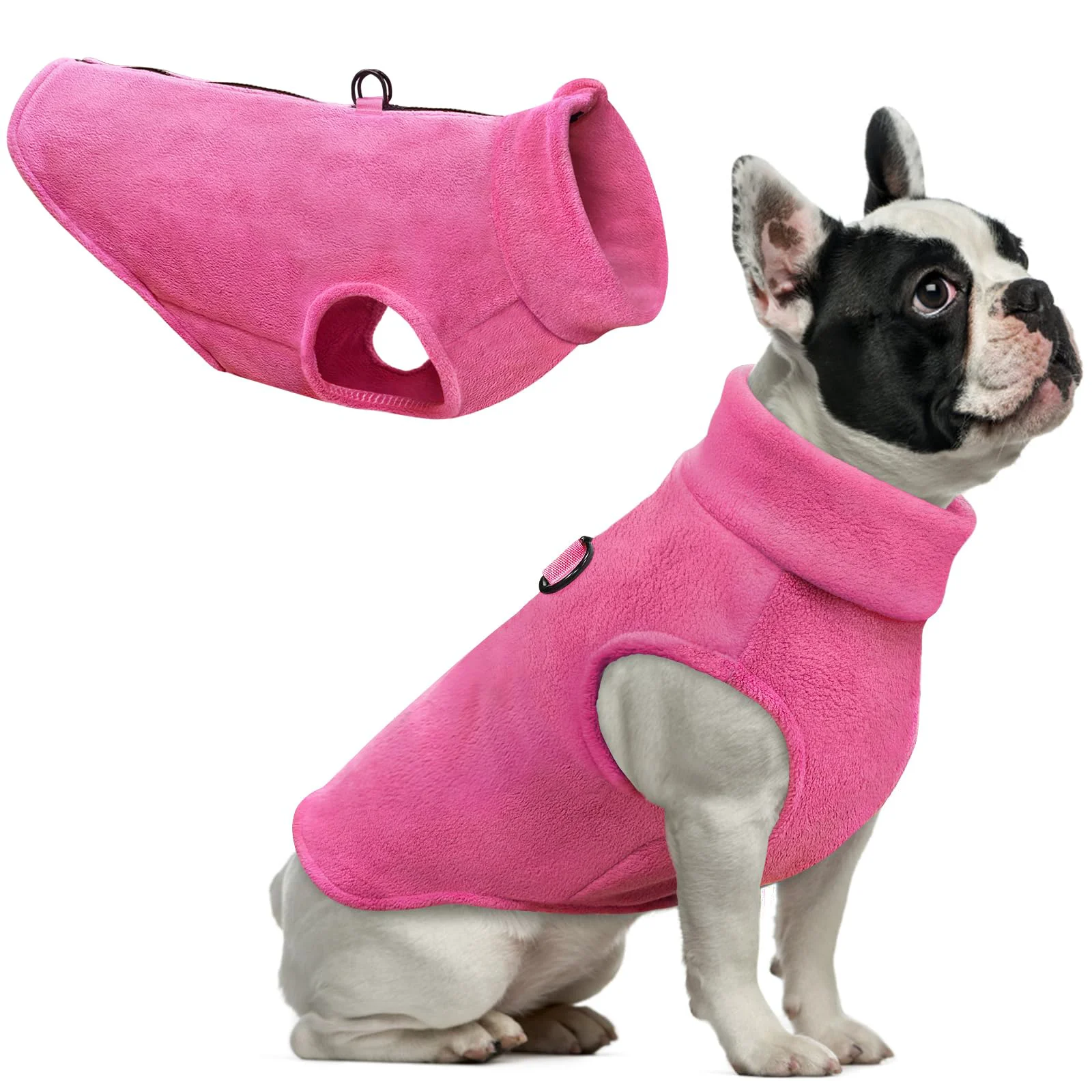 Sophisticated Idepet Dog Fleece Vest Sweater – Zip Up Warm Coat for Small Medium Dogs Rose Red S Fine