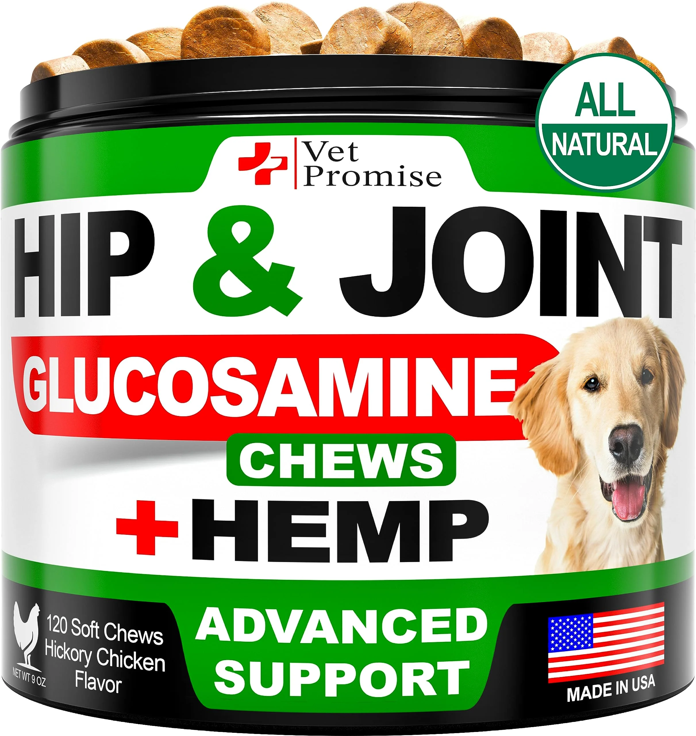 Smooth Vet Promise Hemp Hip and Joint Support for Dogs Glucosamine Hemp Oil MSM Chondroitin 120 Soft Chews Made in USA Fashionable