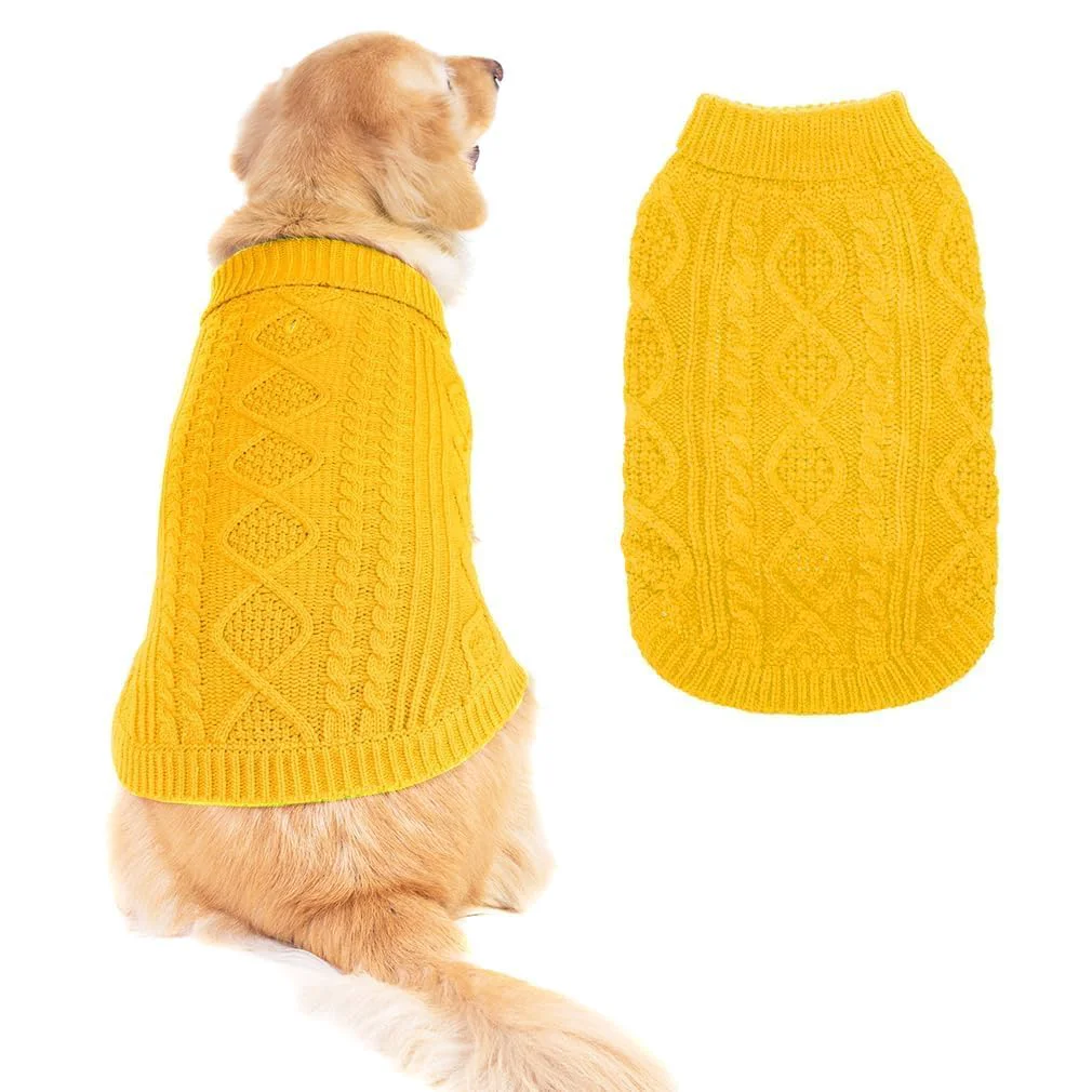 World-Class BINGPET Thermal Knitted Dog Sweater – Cozy Cable Knit Turtleneck for All Dogs Sophisticated
