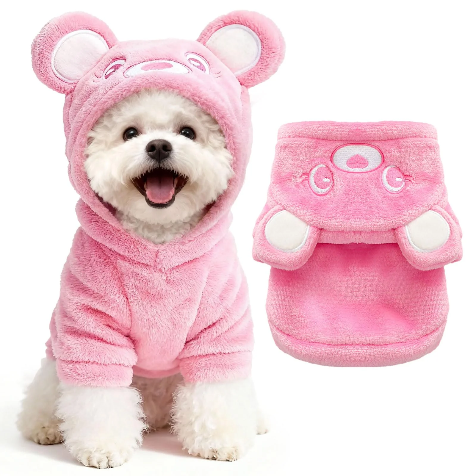 Dependable AXIIJGL Dog Hoodie with Bear Ears Cozy Fleece Sweater for Small Dogs XS Comfortable