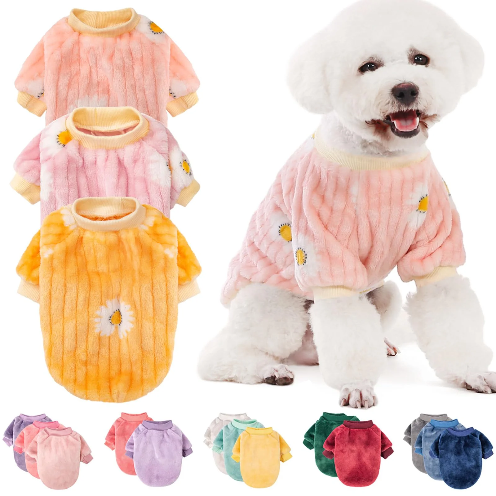 Casual FABRICASTLE FabriCastle Small Dog Sweaters – 3-Pack XS-XXL Soft Warm Green