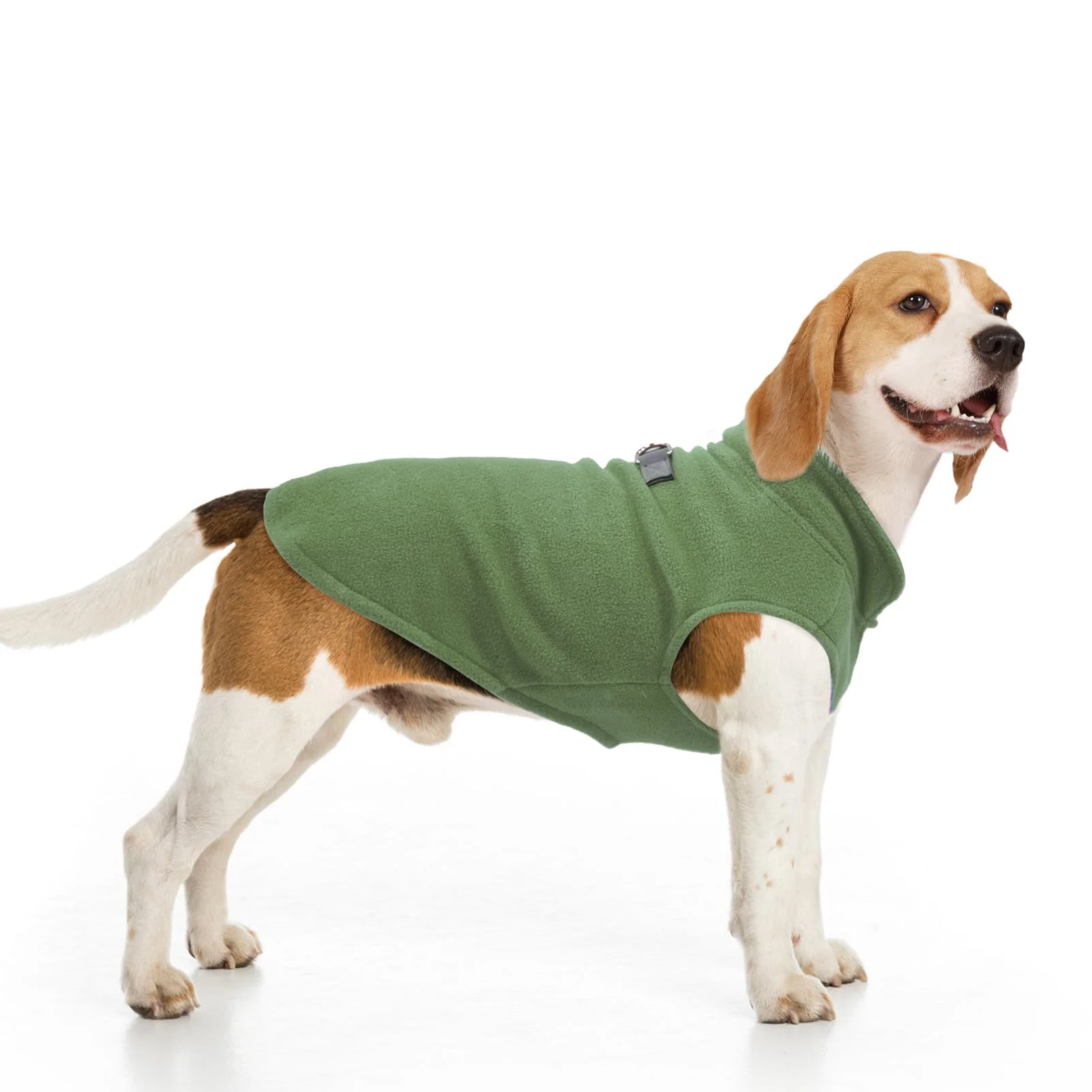 Breathable BEAUTYZOO Dog Fleece Vest Winter Coat for Small to XL Dogs — Pullover Double D-Rings Army Green Durable