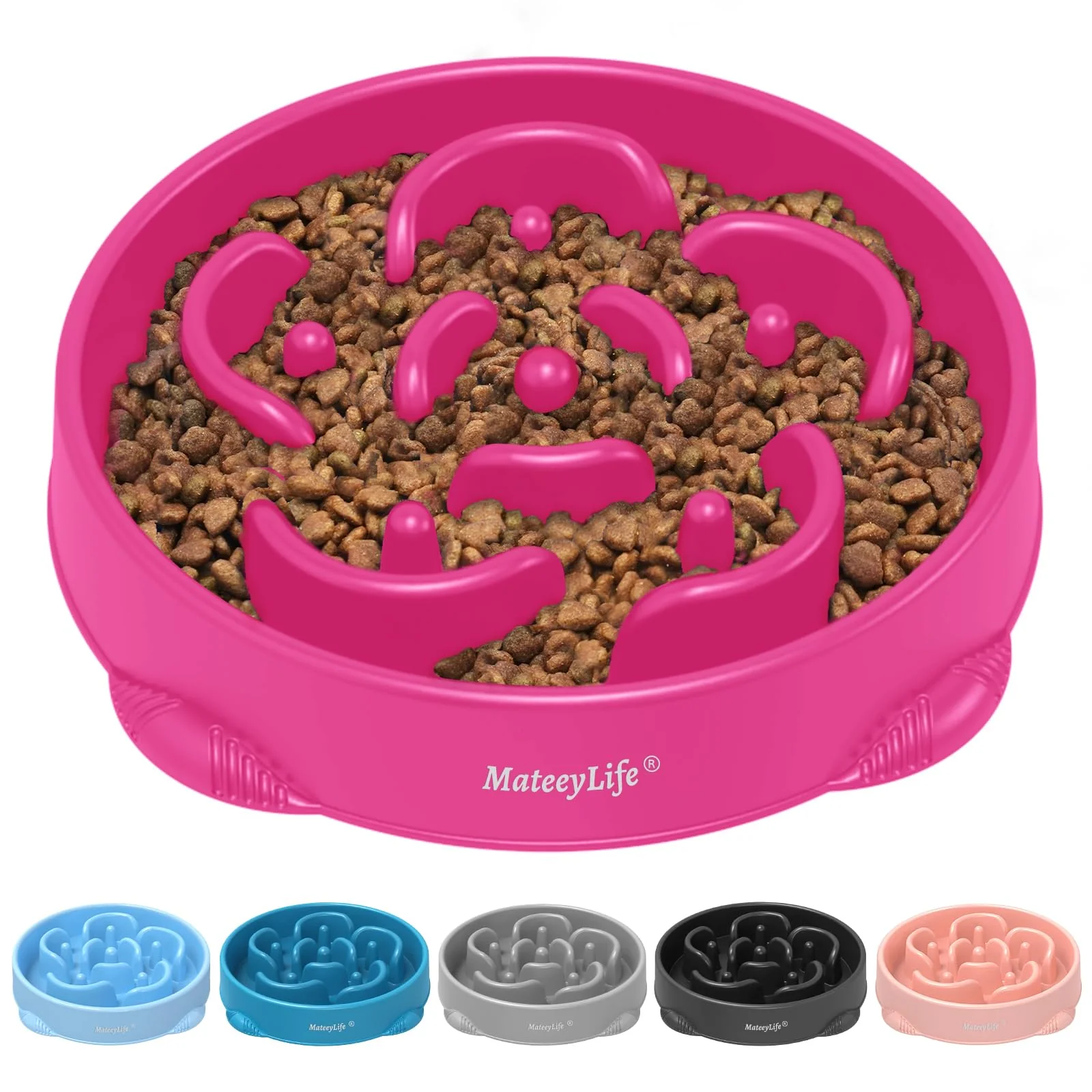Durable MateeyLife Large Slow Feeder Dog Bowls – 4 Cups Anti-Slip Puzzle Purple Reusable