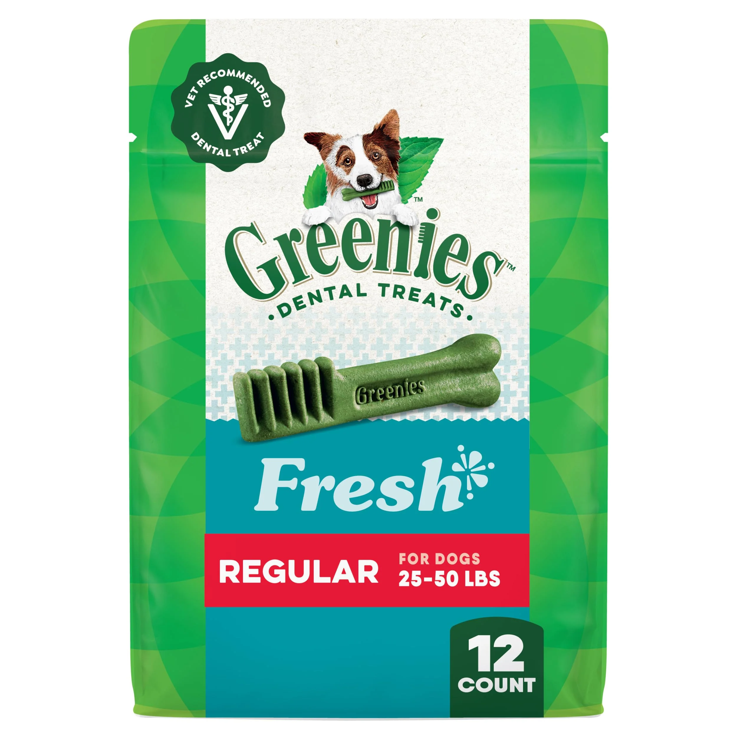 Stylish Greenies Veterinarian- Natural Dental Dog Treats Regular Size 12 oz Pack Refined