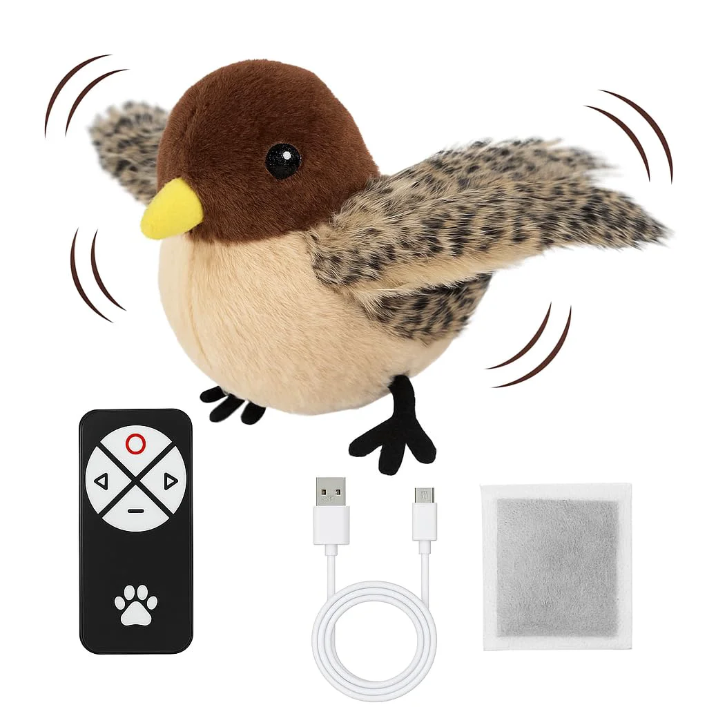 Convenient CKFPS Flying Bird Cat Toy Not a Flying Bird – Interactive Indoor Cat Toy with USB Rechargeable Feathers Remote Practical