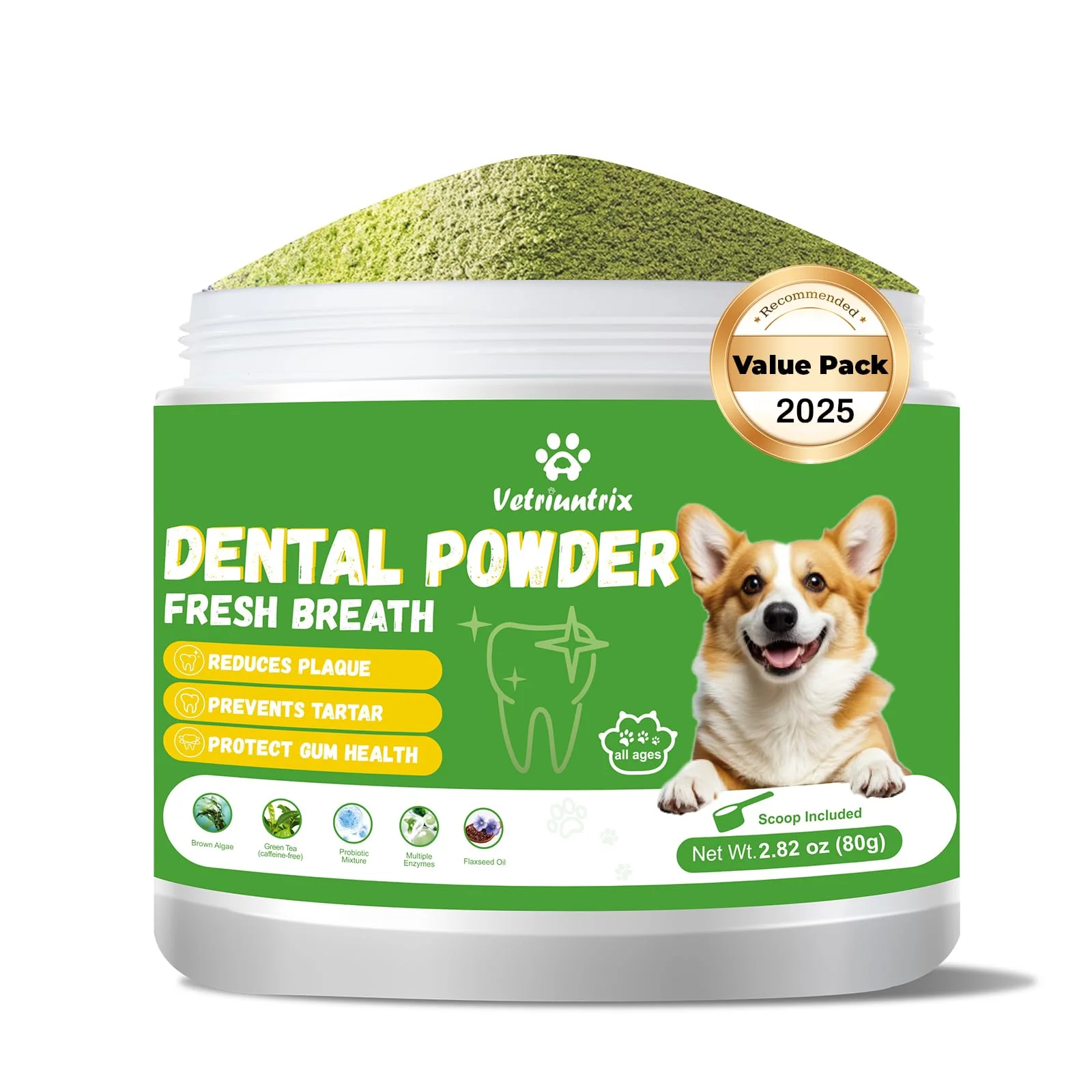 Fine Crafted Vetriuntrix Dog Teeth Cleaning Powder – Probiotic Dental Care for Fresh Breath 80g Stylish