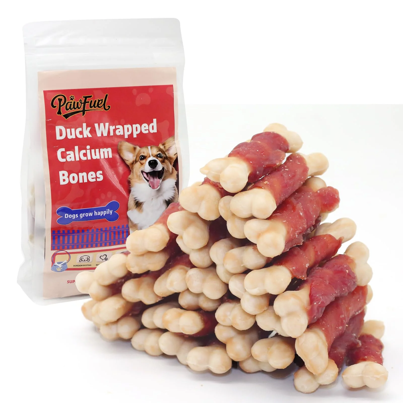 Verified PawFuel Duck Meat Calcium-Rich Chewable Bones for Dogs Taurine Training Rewards 14.11 oz Healthy