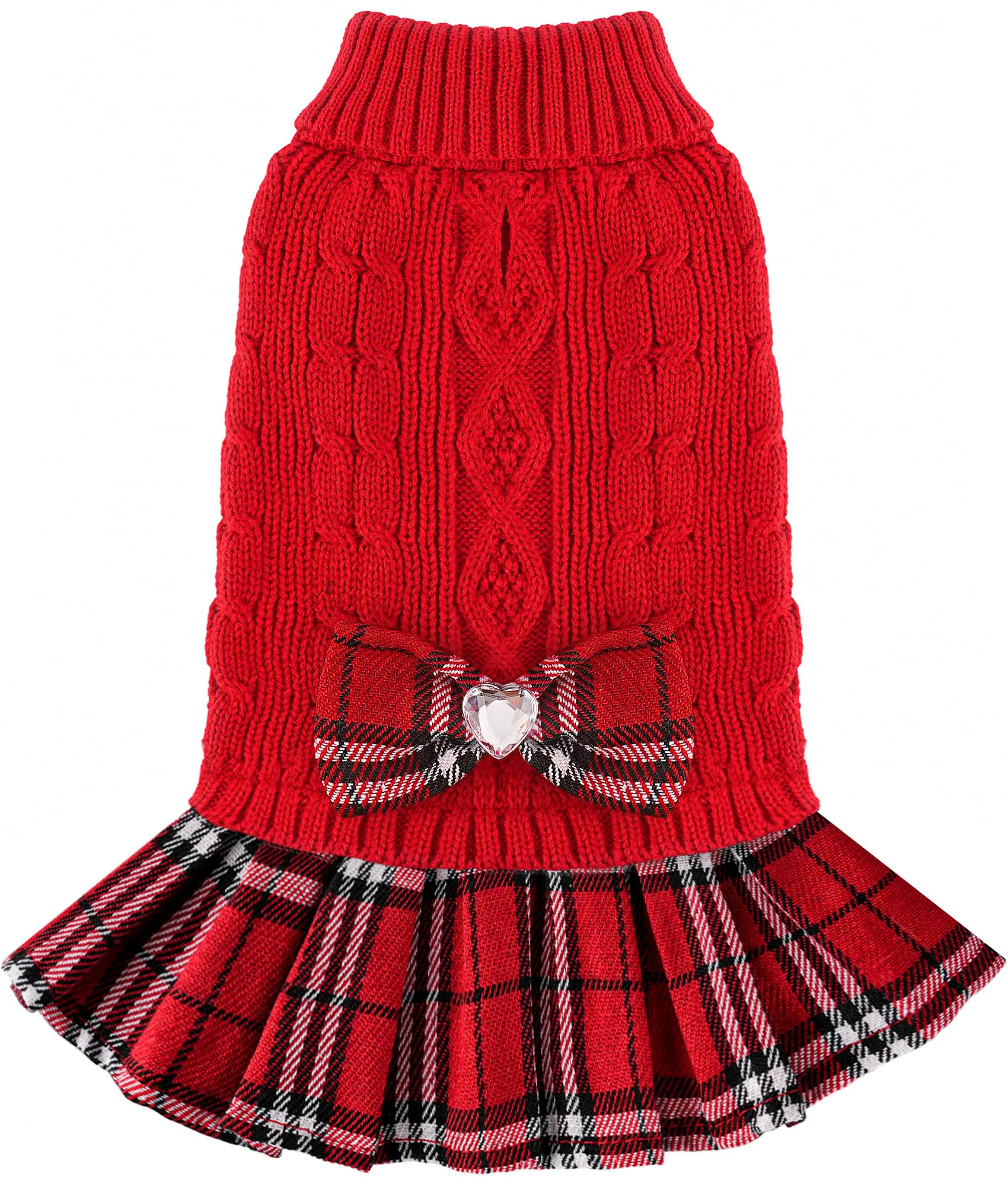 Effective BAOBICUTE Small Dog Sweater Dress with Bowtie Soft Knit Warm Turtleneck for Small Medium Dogs Cats Modern