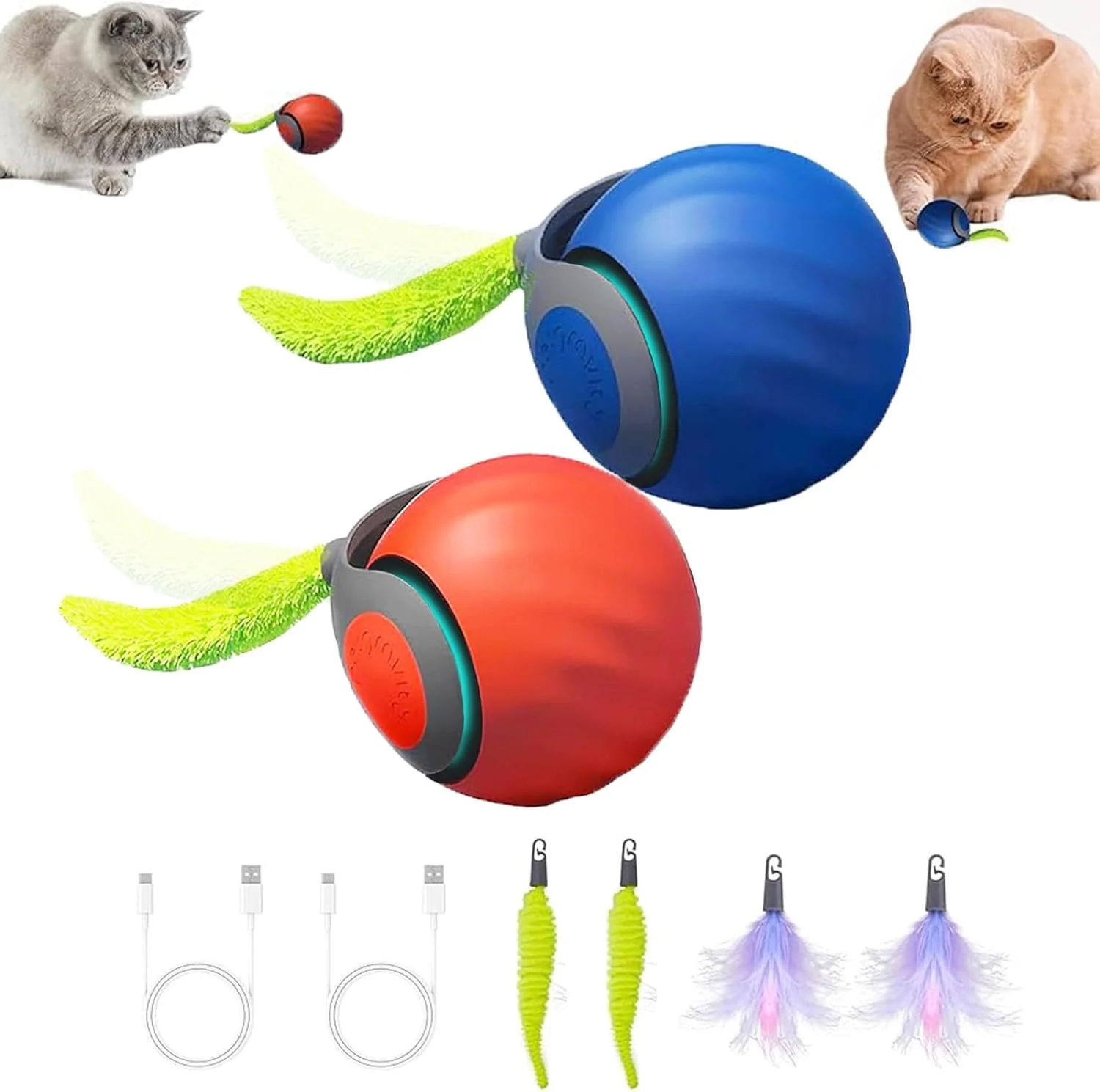 Long-Lasting AUTRETY Christmas Stocking Stuffer Speedy 2.0 Tail – 2-Pack Interactive Indoor Cat Toys Verified