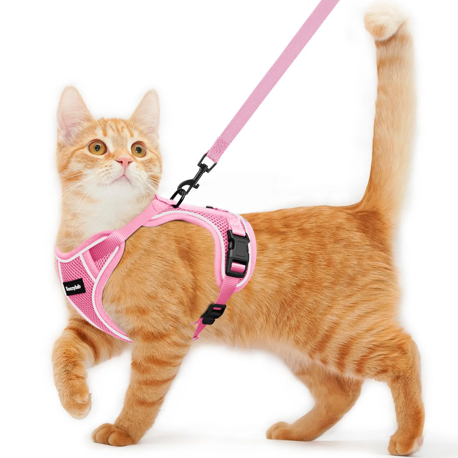 Certified Kaazylab Cat Harness Leash – Escape-Proof Soft Adjustable Vest Pink XS Minimalist