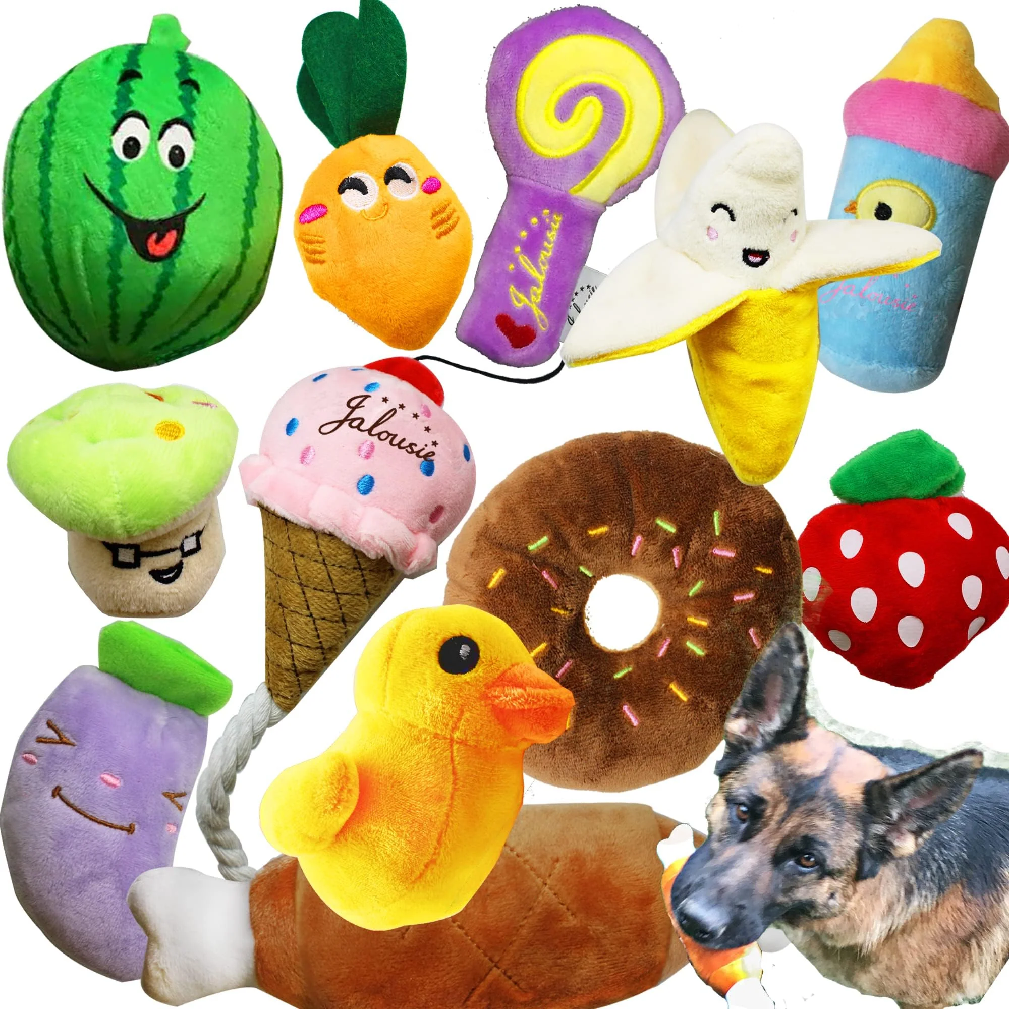 Clean Jalousie 12 Pack Dog Squeaky Plush Toys for Small Medium Dogs Cute Plush Toys Stylish